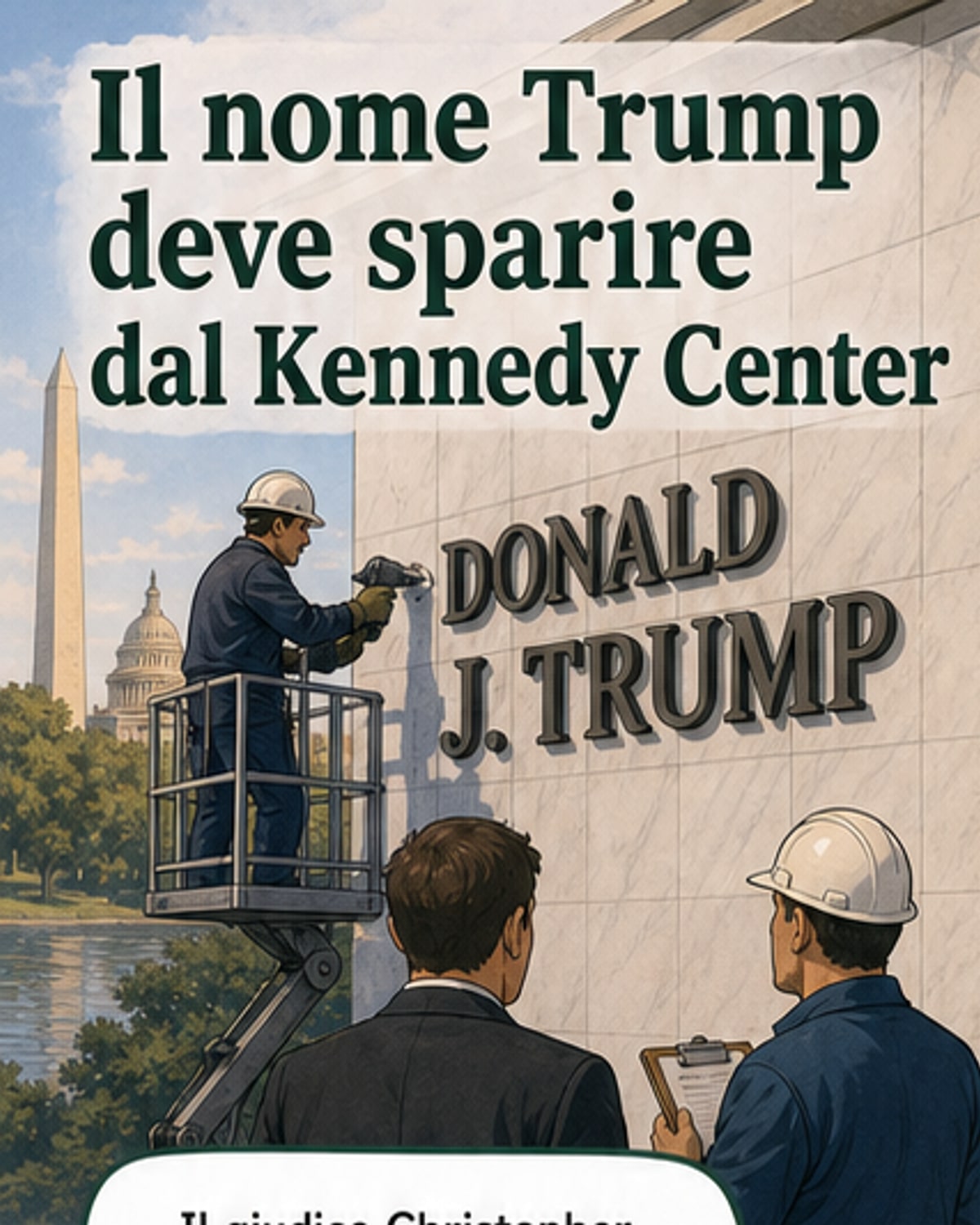 Addio al nome Trump al Kennedy Center