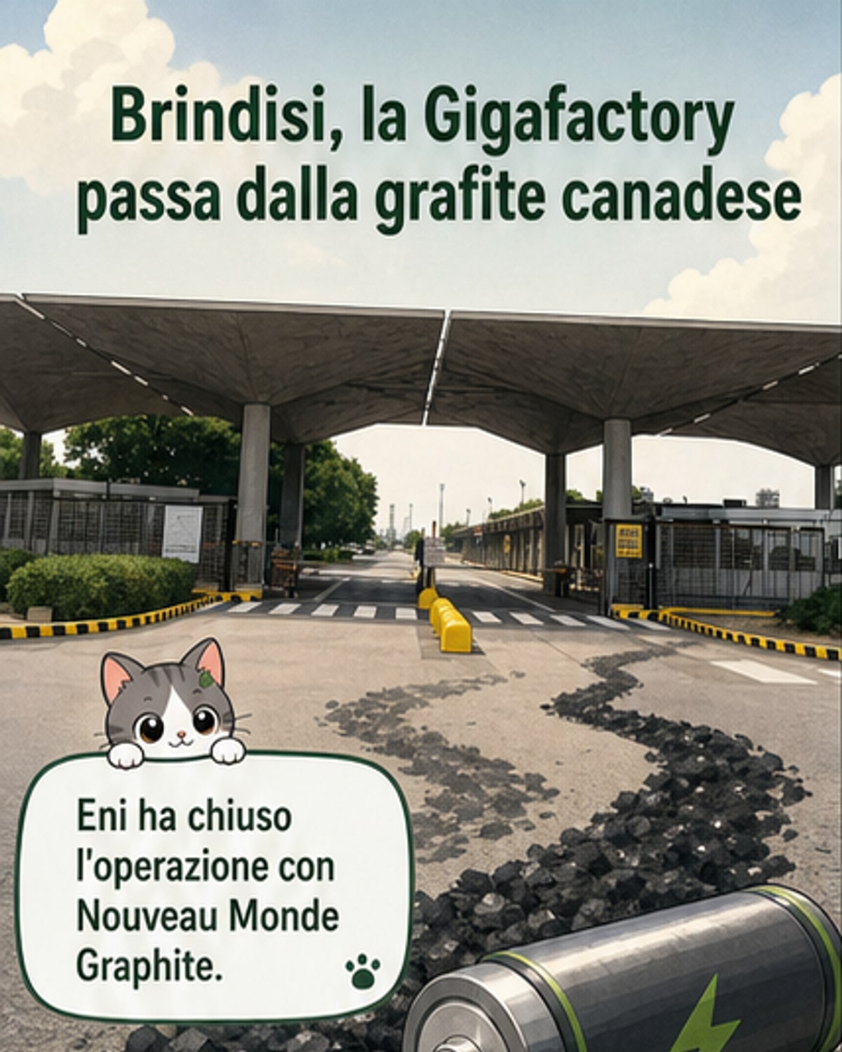 Eni punta sulla grafite per batterie a Brindisi