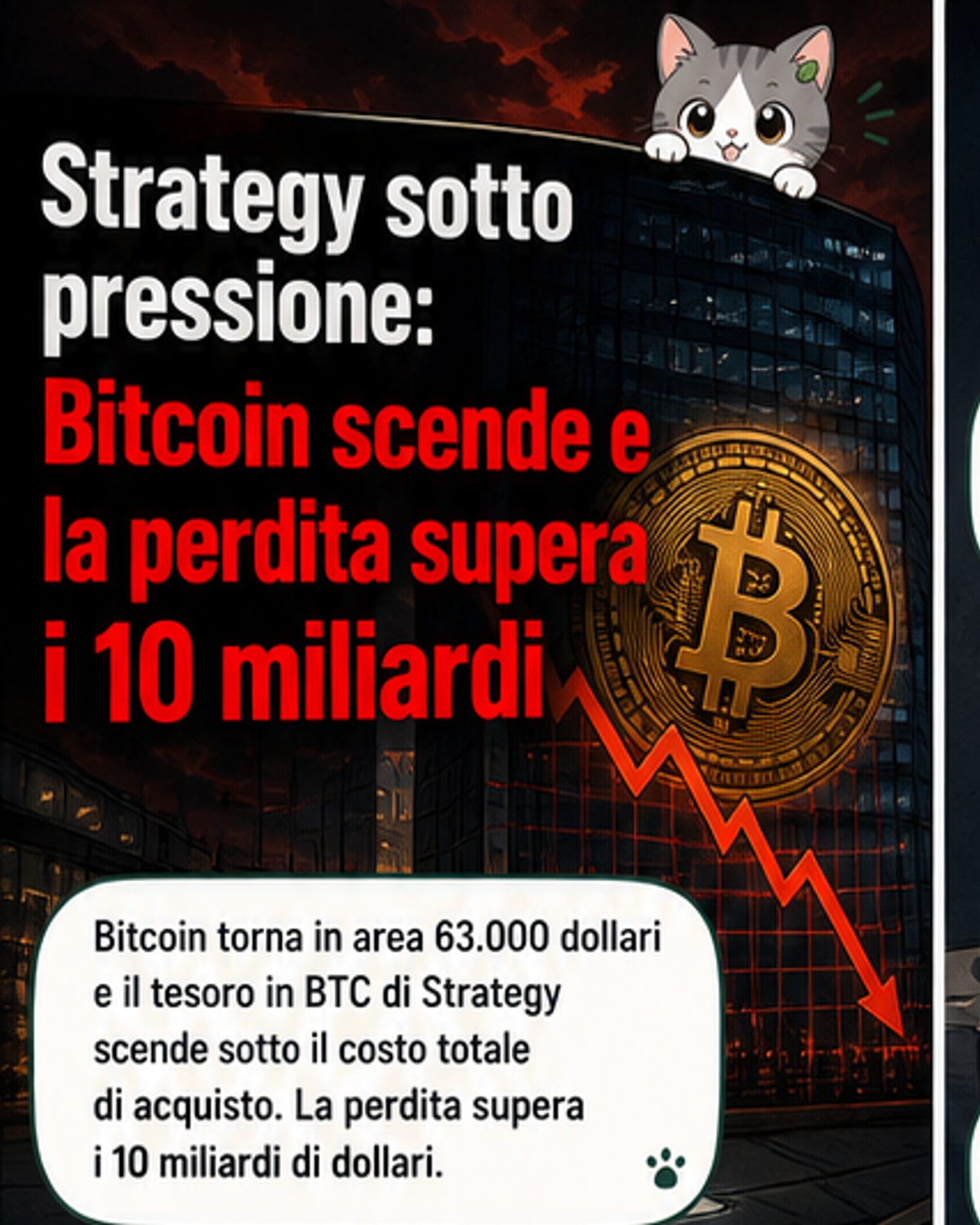 Strategy perde 10 miliardi su Bitcoin