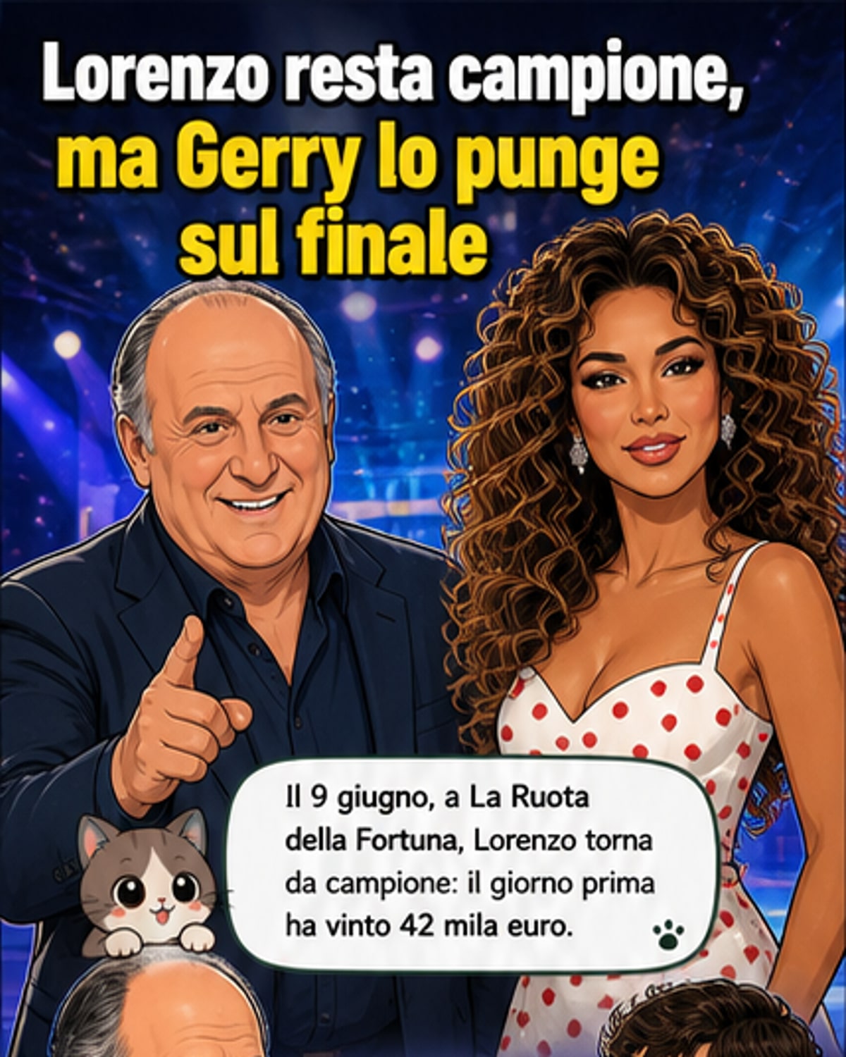 Gerry Scotti, battuta perfida al campione