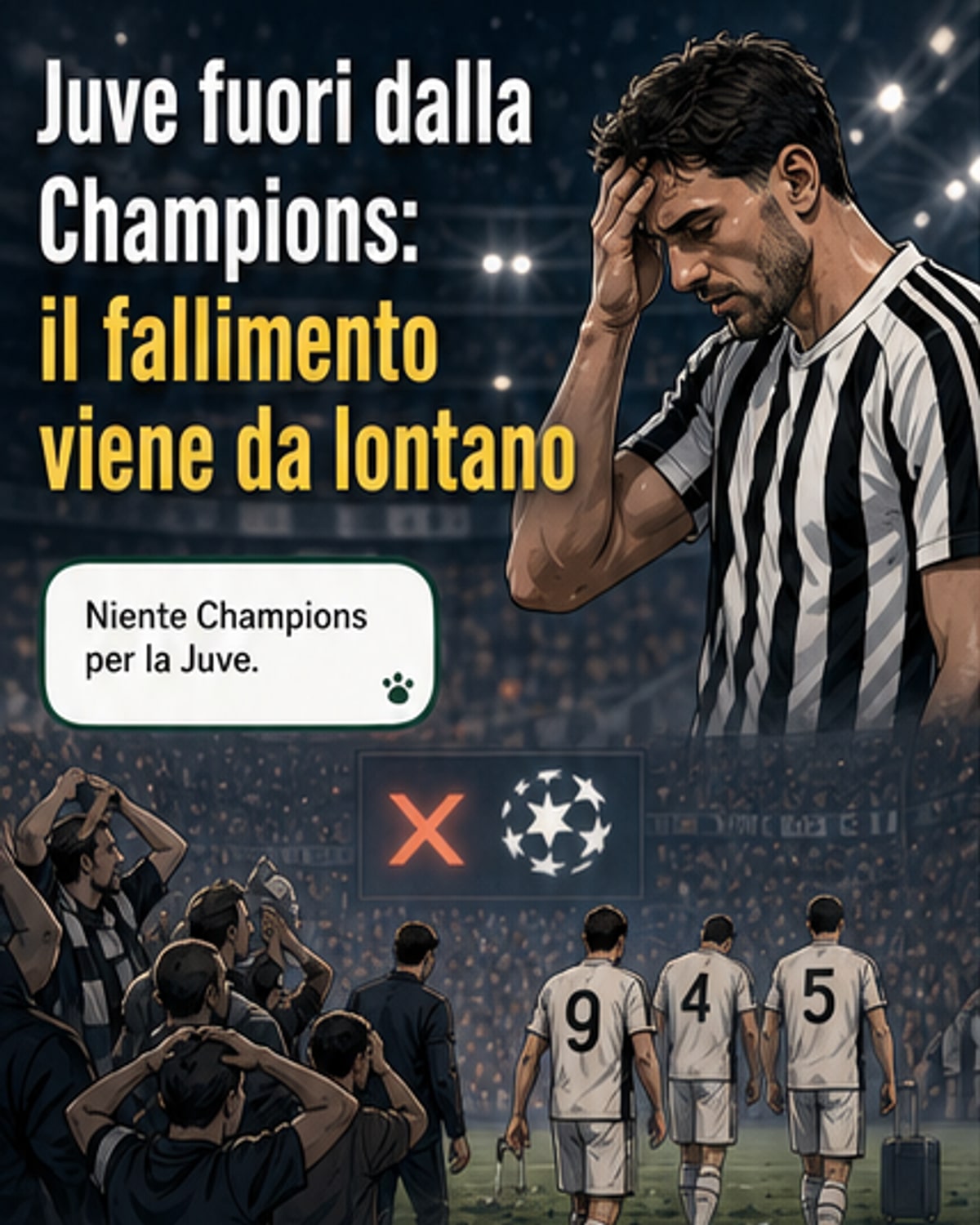 Juve fuori dalla Champions
