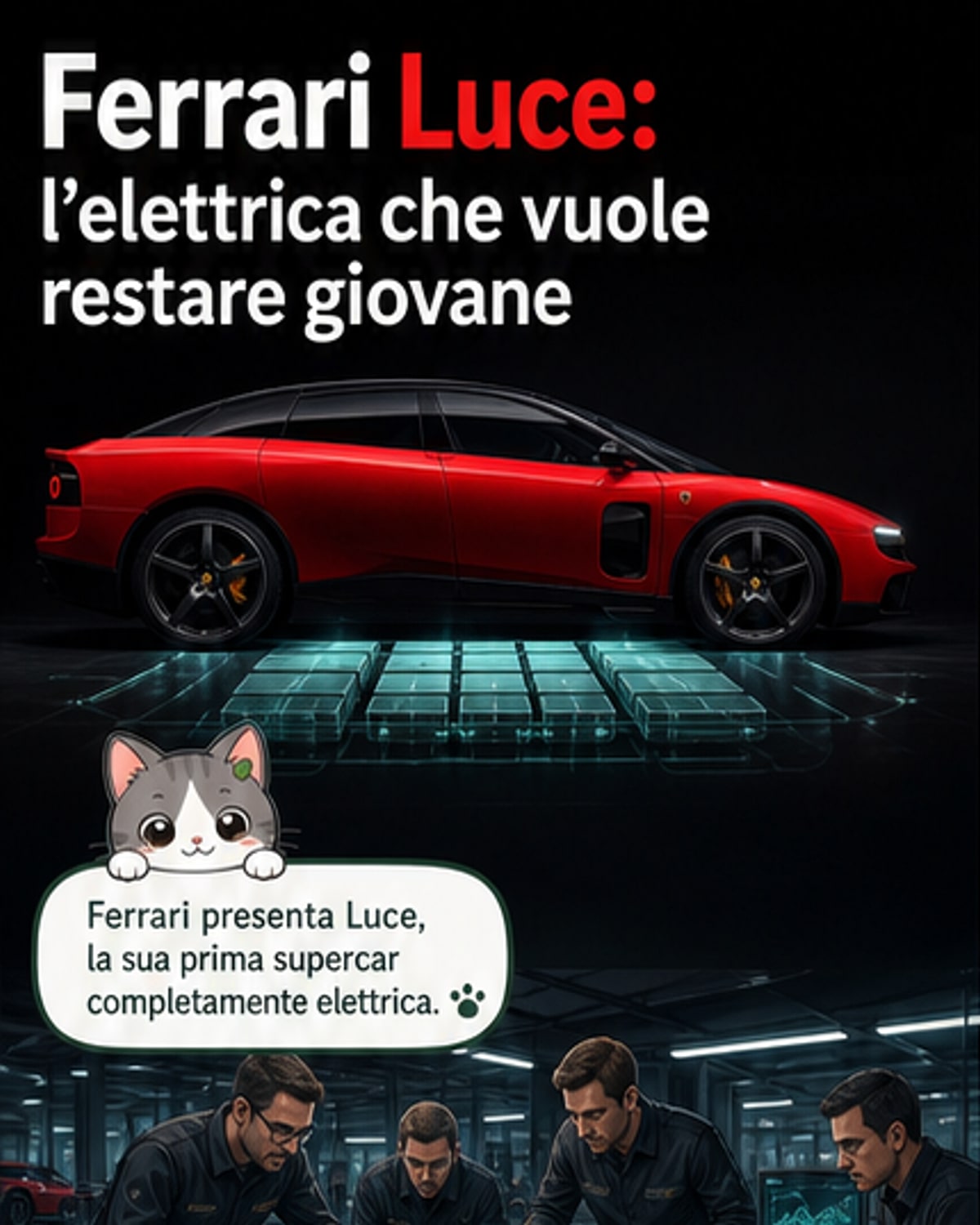 Ferrari Luce: batterie che non invecchiano