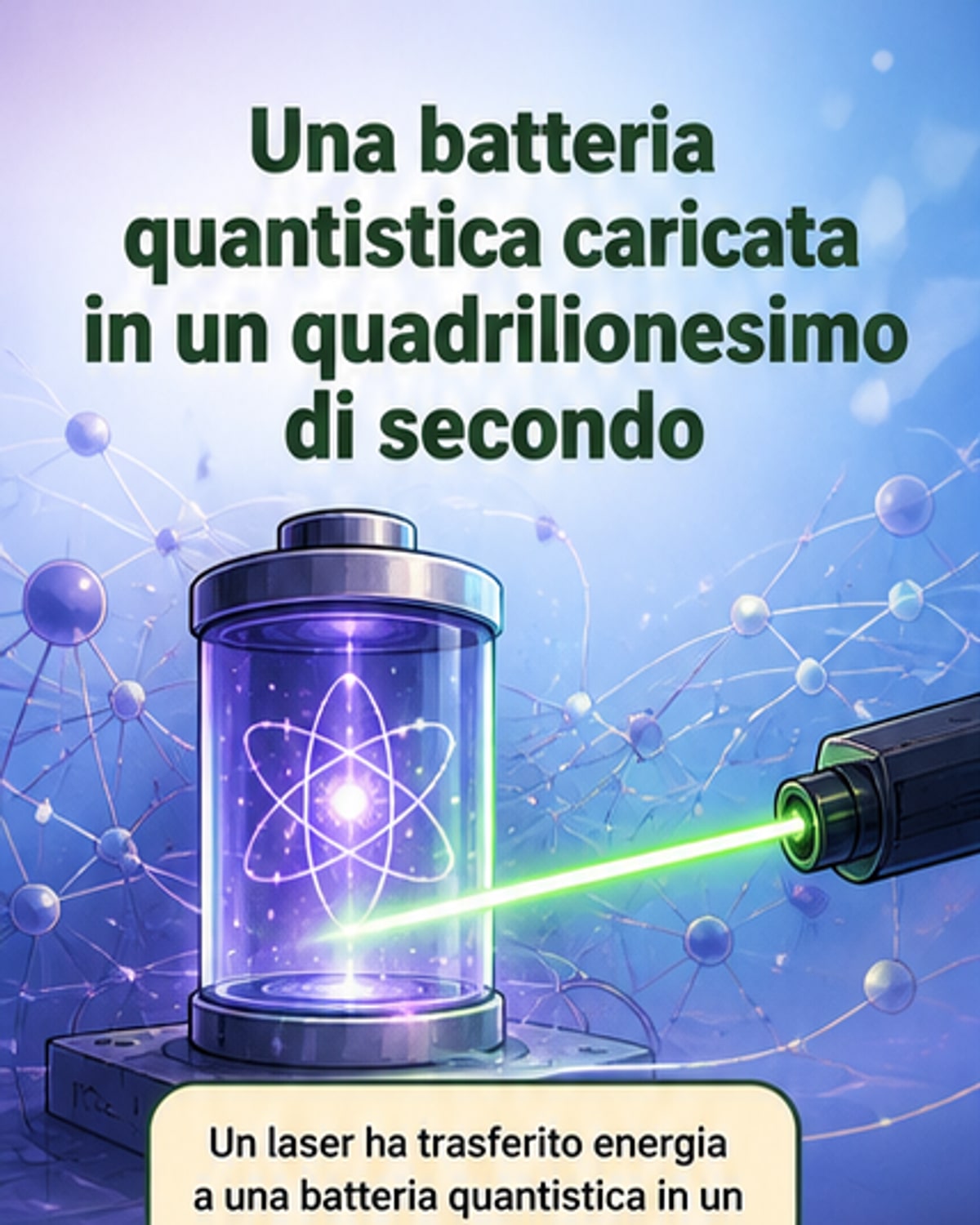 Batteria quantistica ricaricata in un quadrilionesimo di secondo