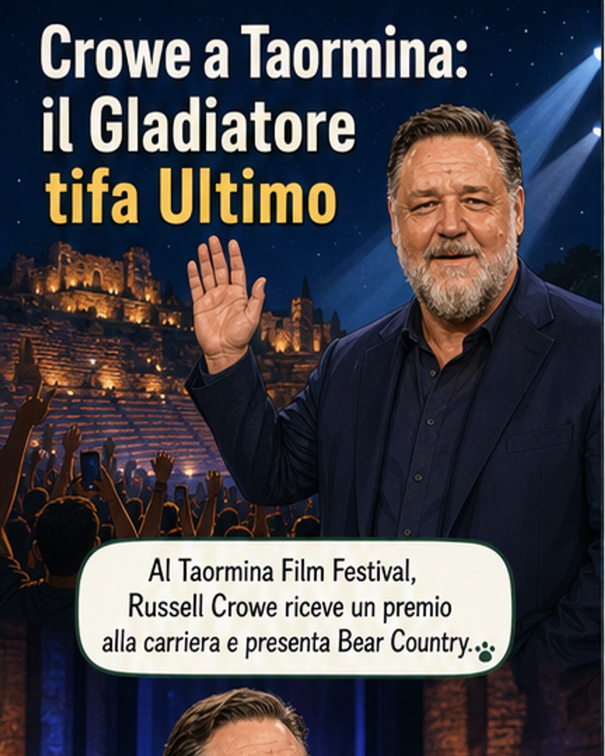 Crowe elogia Ultimo a Taormina