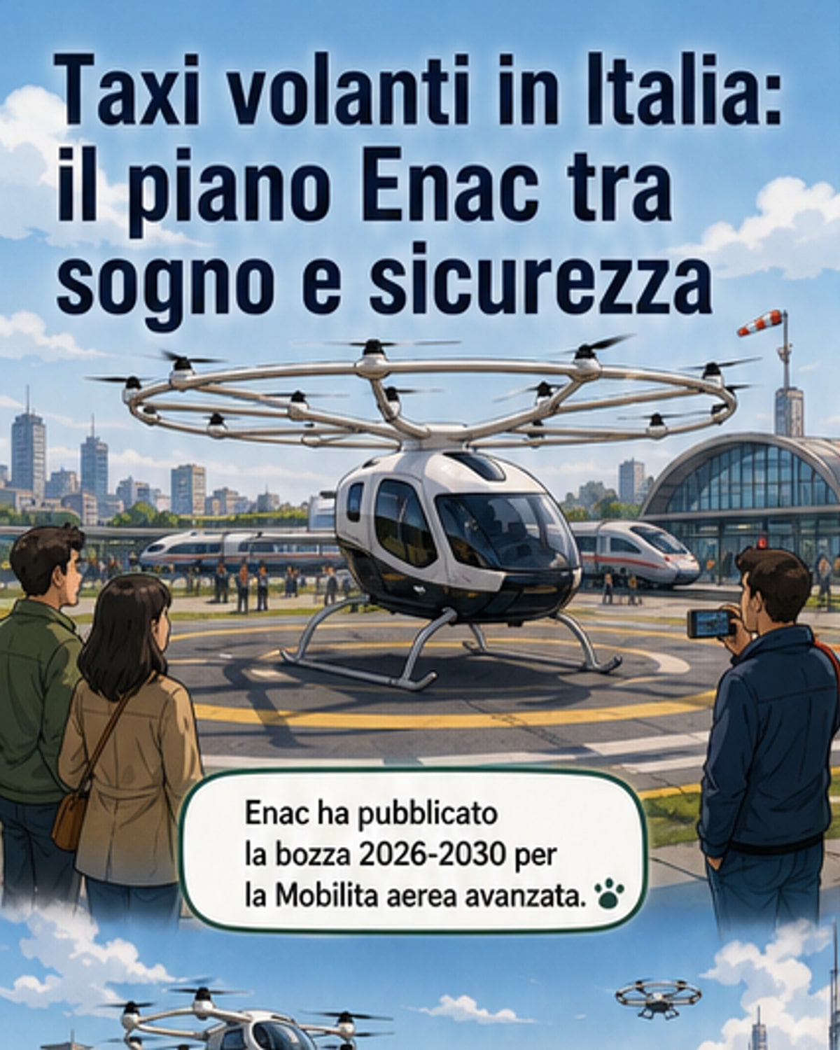 Taxi volanti e droni: il futuro dei trasporti in Italia