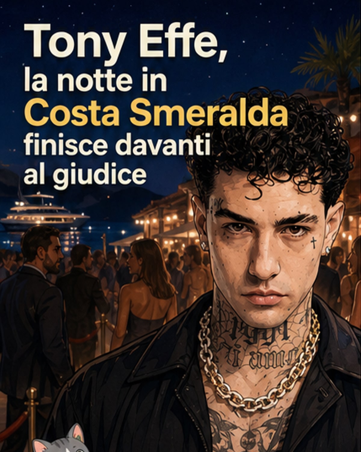 Tony Effe in tribunale per rissa in Sardegna
