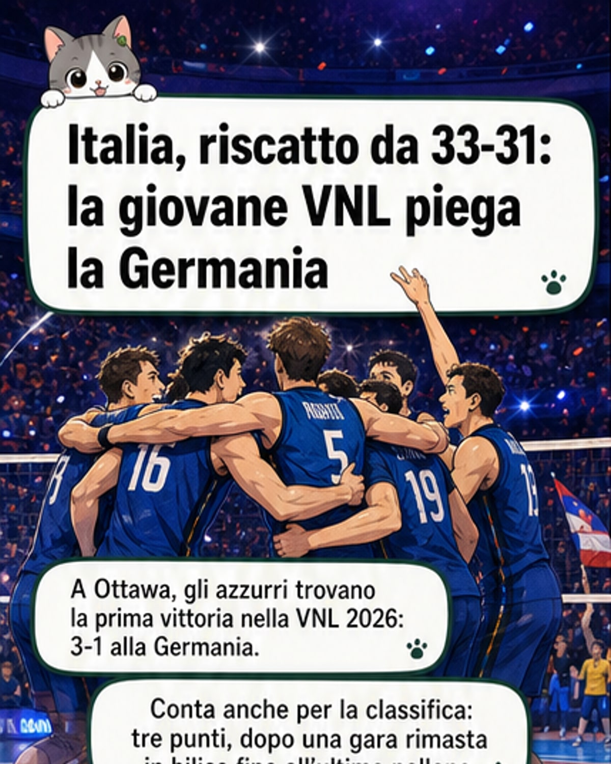 Italia batte Germania in rimonta