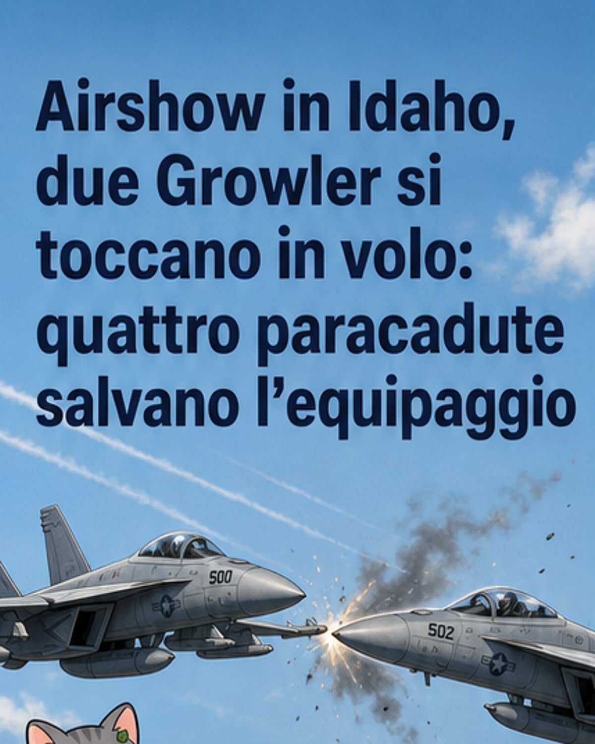 Scontro in volo tra caccia Usa