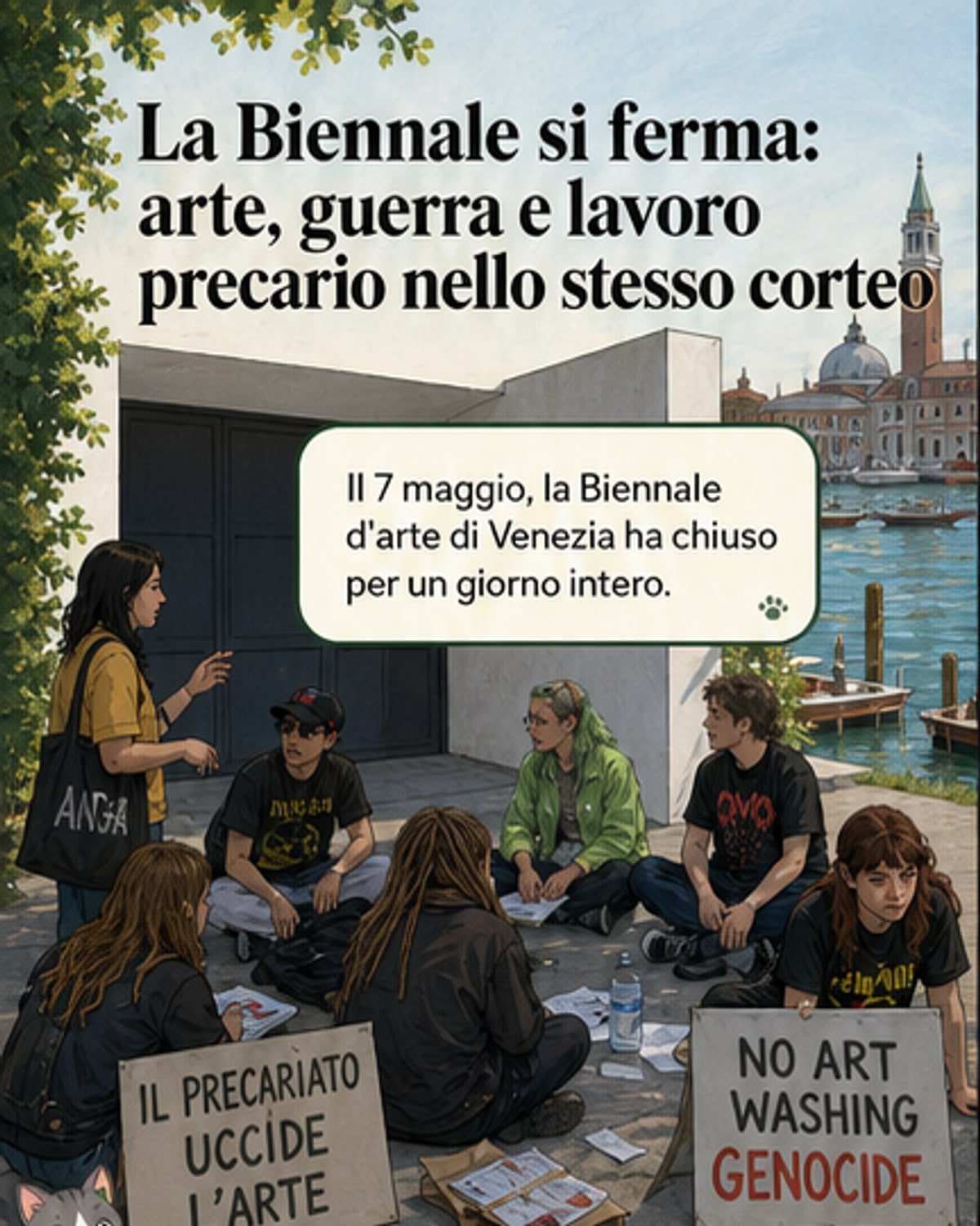 La Biennale si ferma: arte contro guerra e precariato