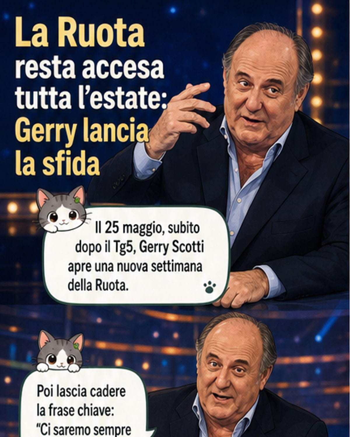 Scotti annuncia l'estate in diretta