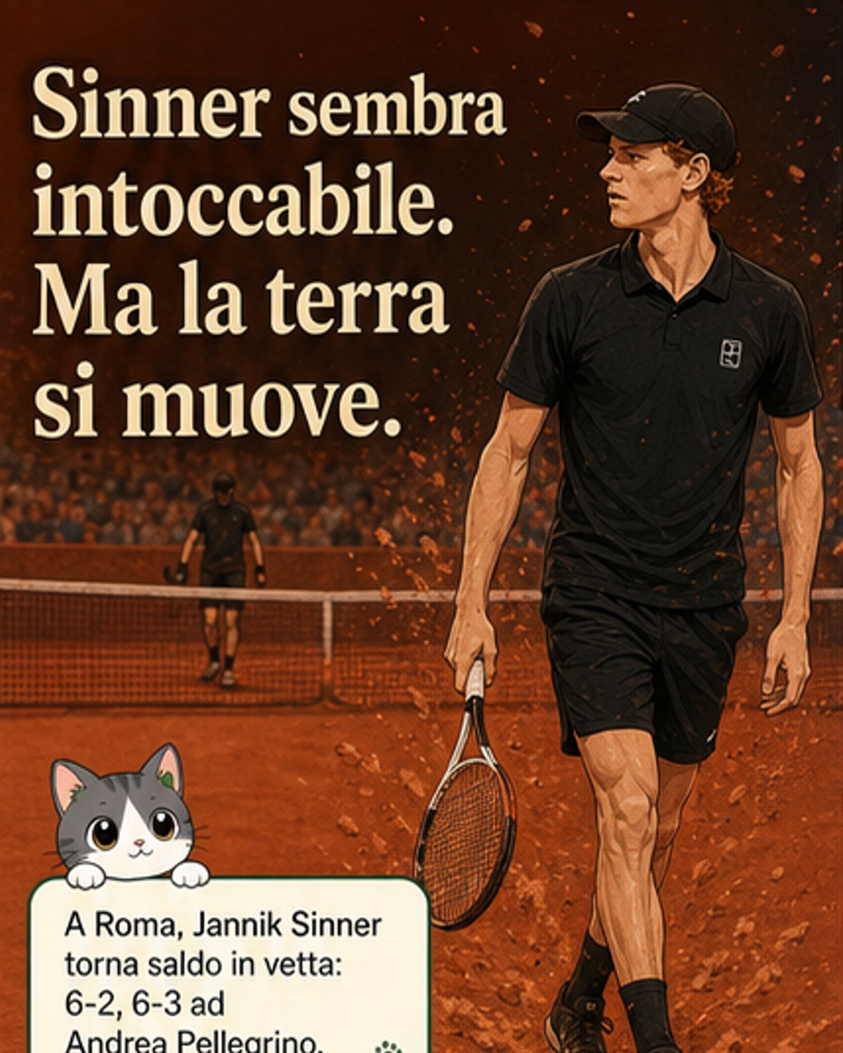 Sinner domina, ma la sabbia si alza