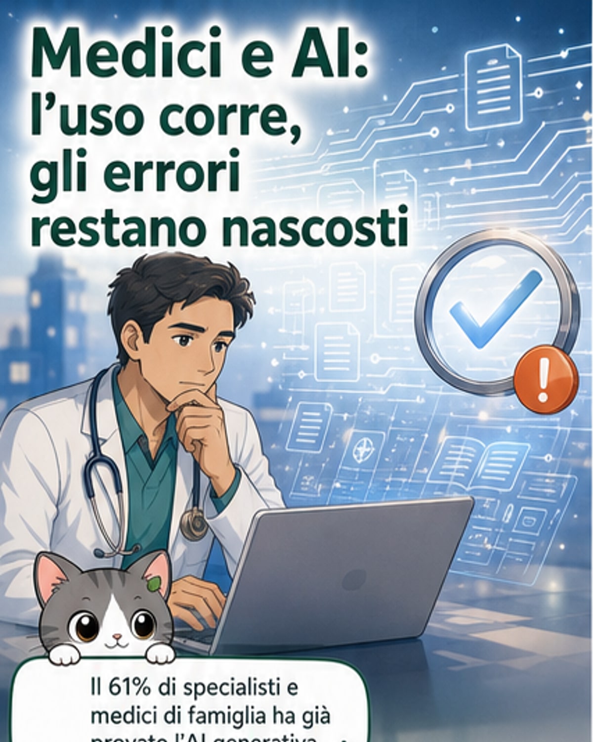 61% dei medici usa l'AI, ma pochi riconoscono gli errori