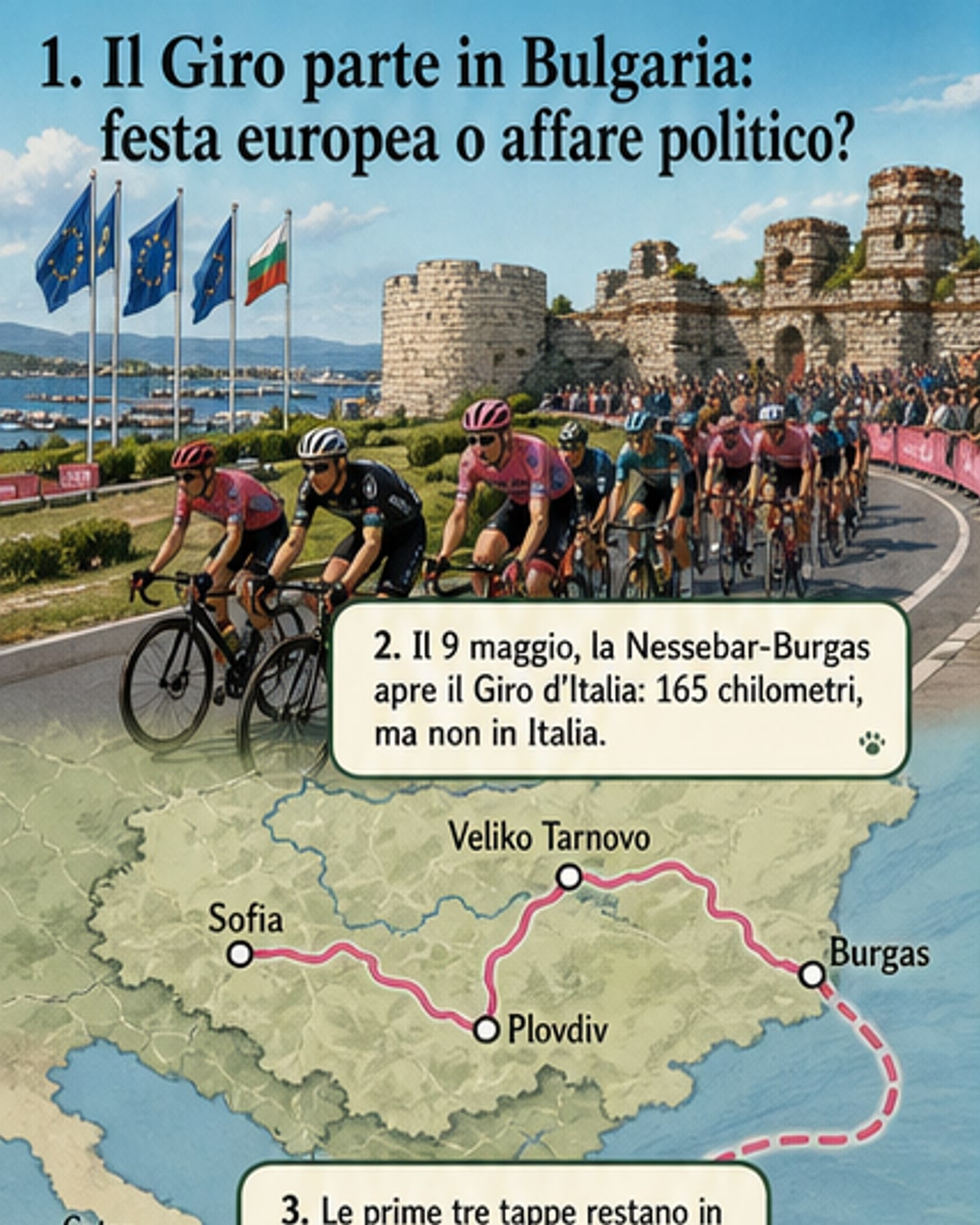Il Giro parte in Bulgaria: non è solo sport