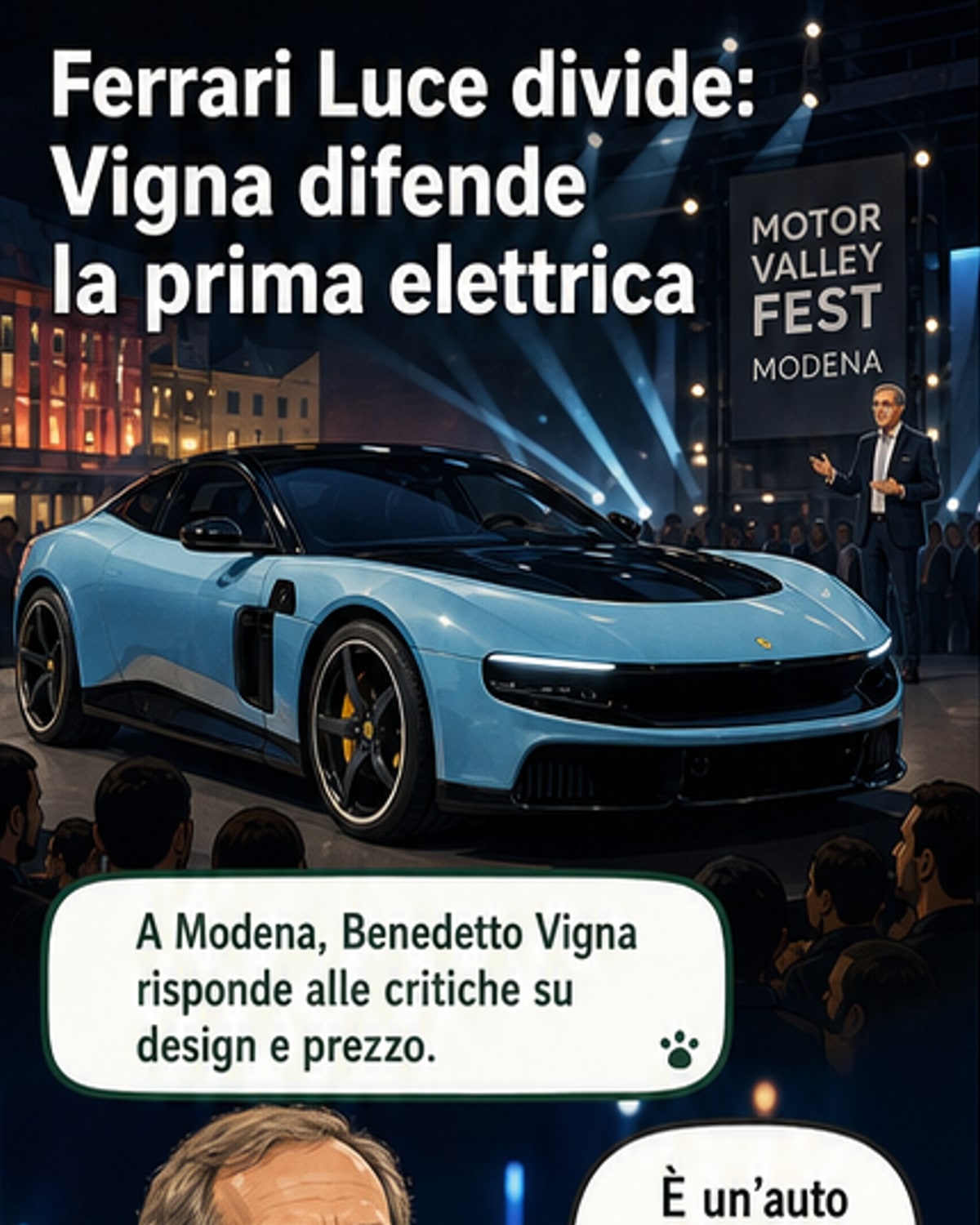 Ferrari Luce, Vigna: «È innovativa, non copiata»