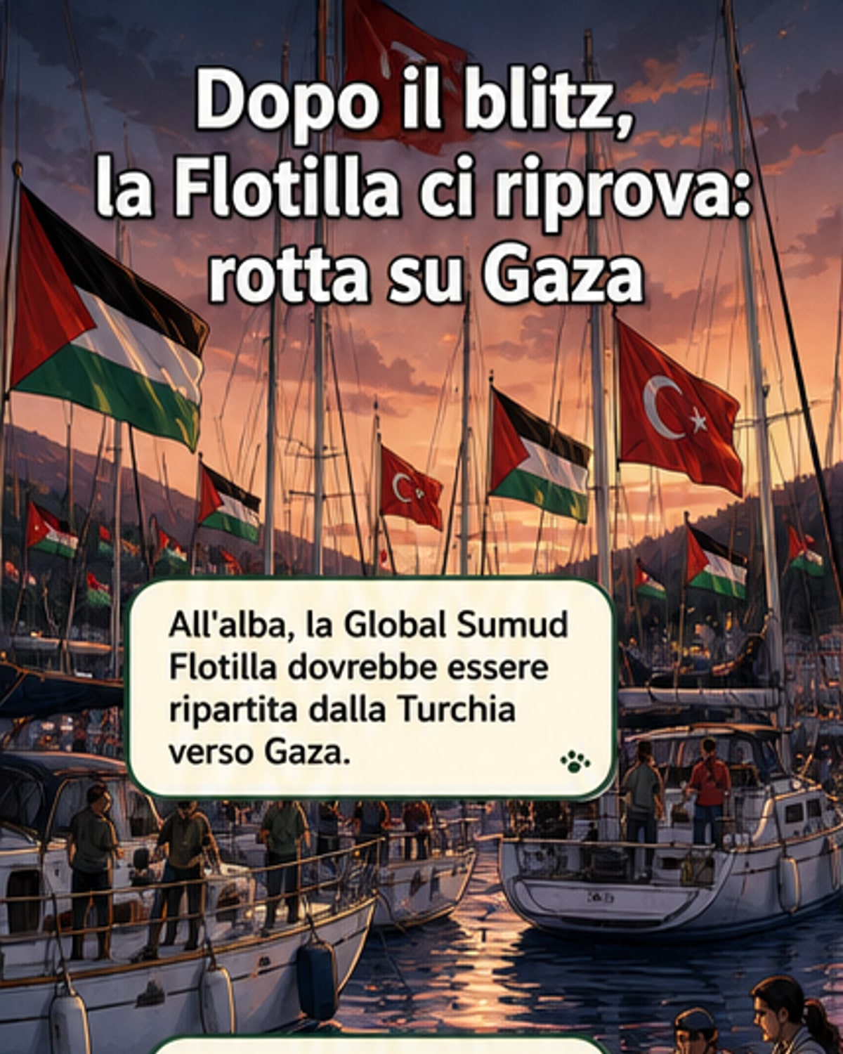 La flottiglia umanitaria riparte verso Gaza