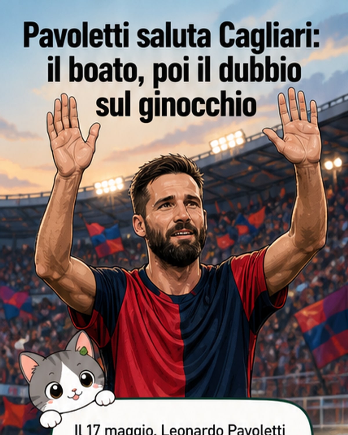 Pavoletti saluta il Cagliari