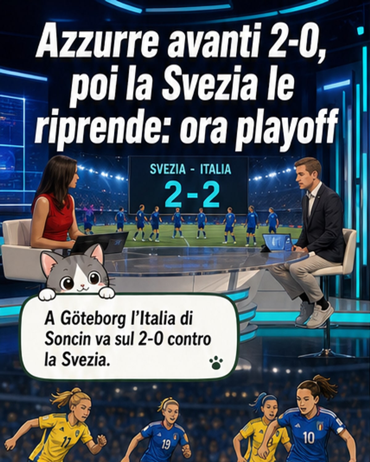 Azzurre ai playoff dopo il 2-2