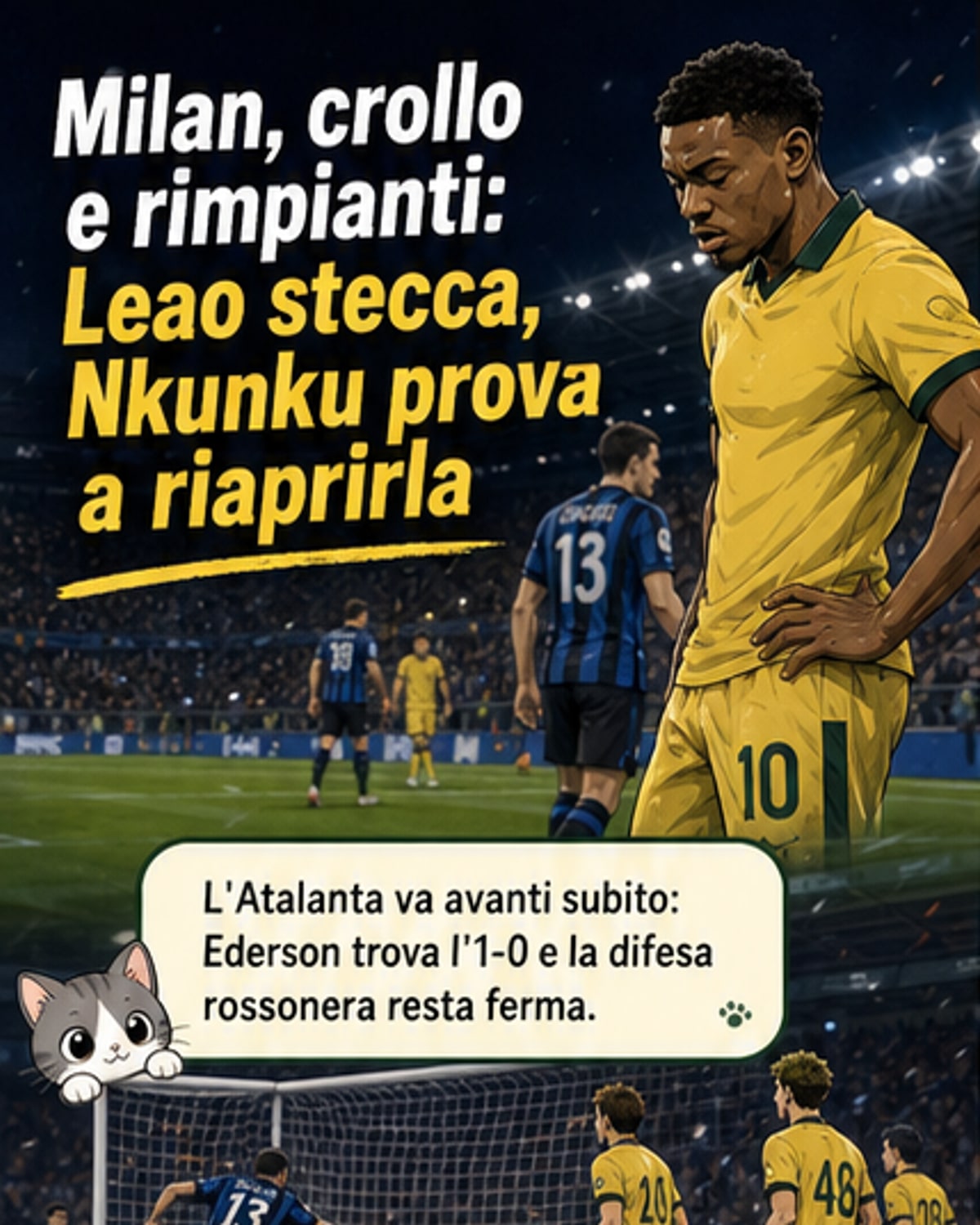 Milan ko, difesa da incubo e Leao nel pallone