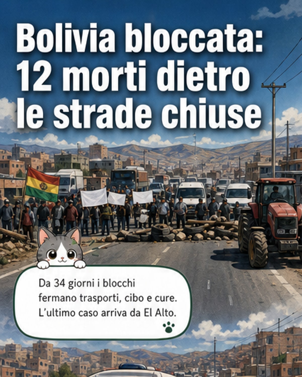 12 morti per blocchi stradali in Bolivia