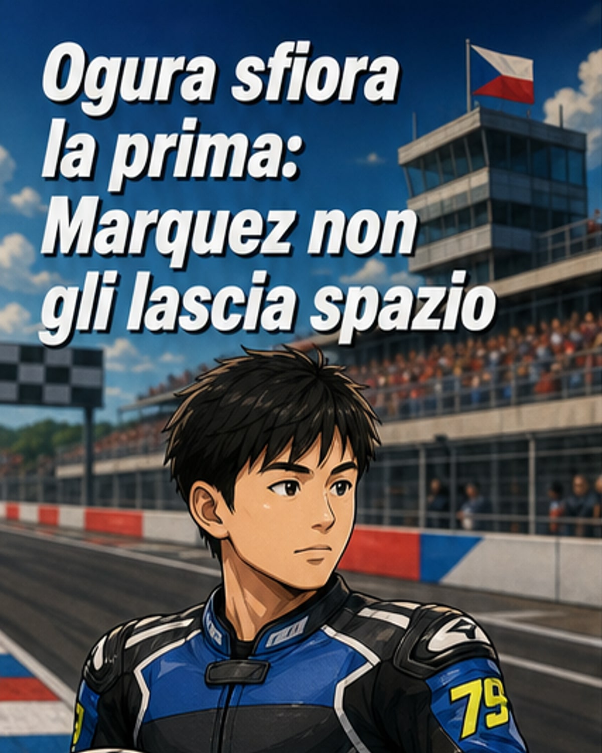 Aiyo Ogura e Marc Marquez in conferenza stampa dopo il GP di Brno, con Ogura che sorride mentre scherza sulla vittoria sfuggita.