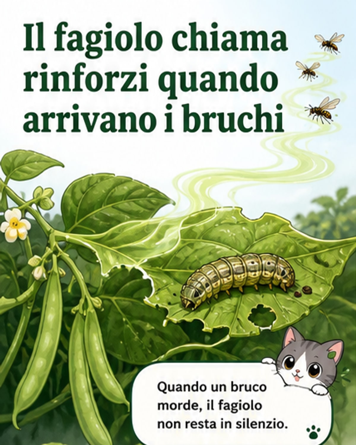 Il fagiolo chiama le vespe contro i bruchi