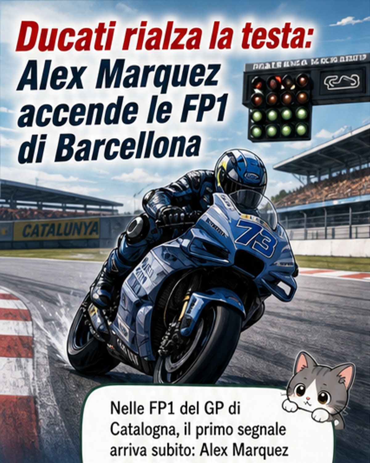 Ducati domina le FP1 a Barcellona
