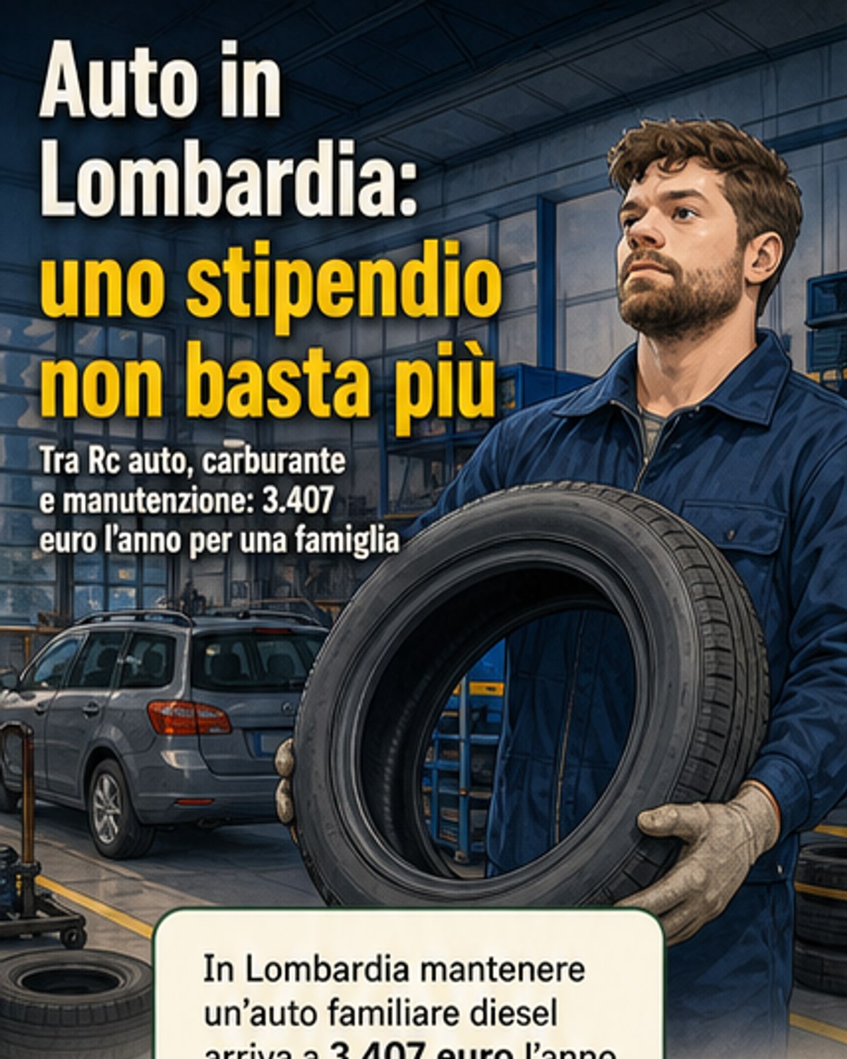 Un'auto in Lombardia costa un mese di stipendio
