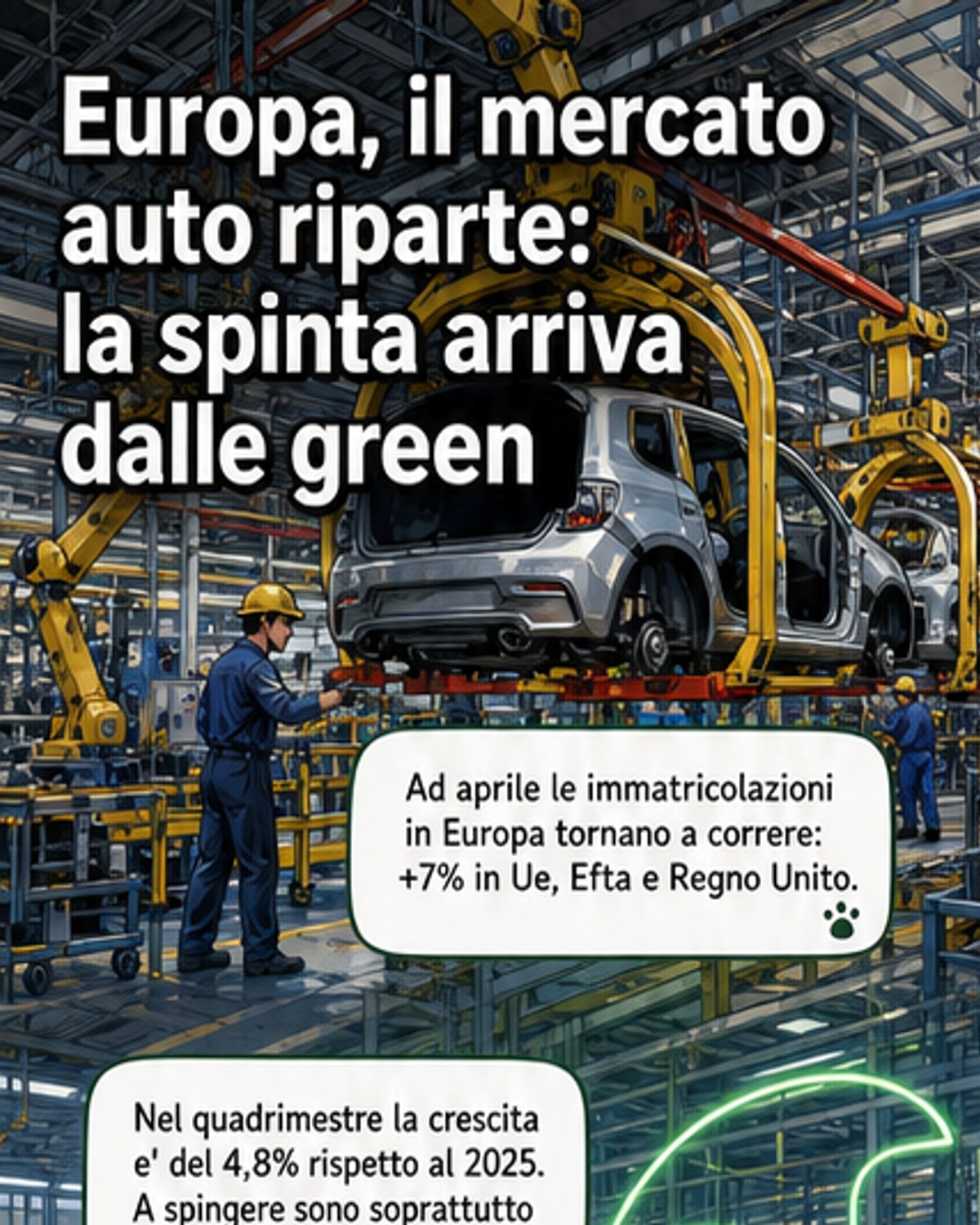 Auto green trainano vendite in Europa