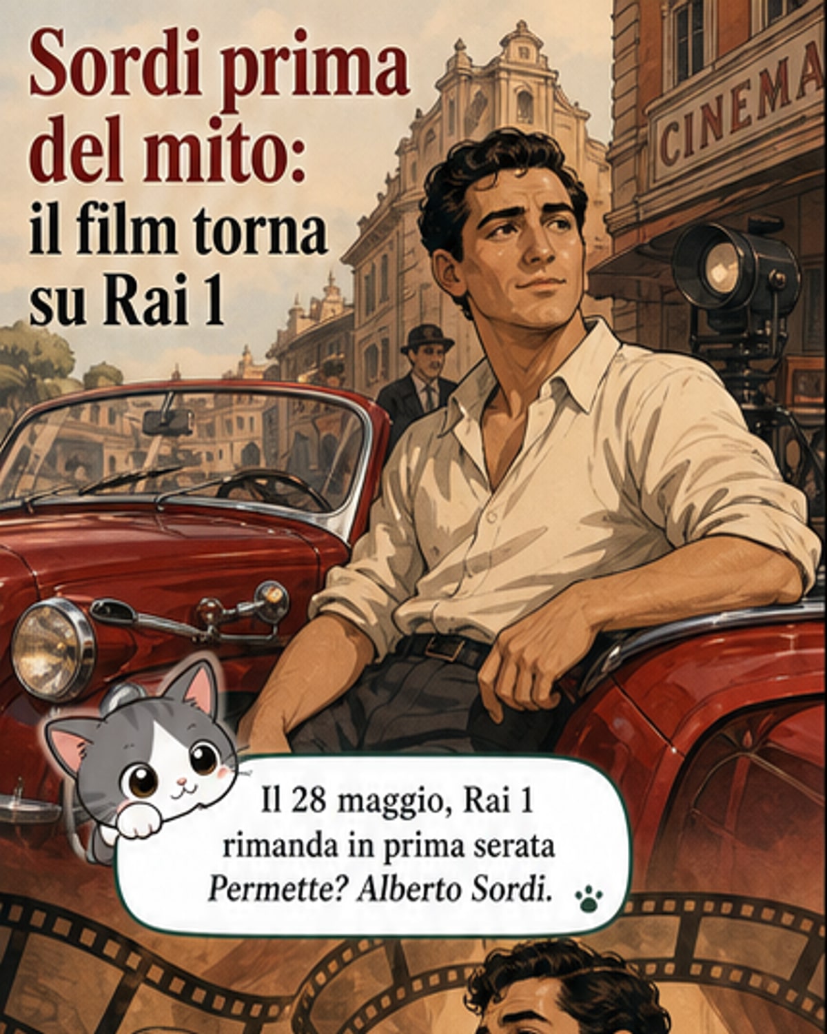 Il giovane Sordi in tv: il cast del film