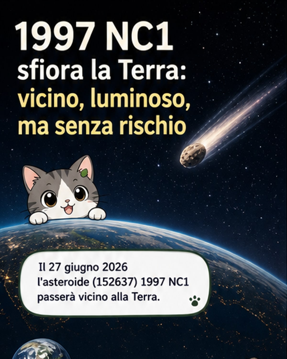 Asteroide vicino alla Terra: passaggio ravvicinato