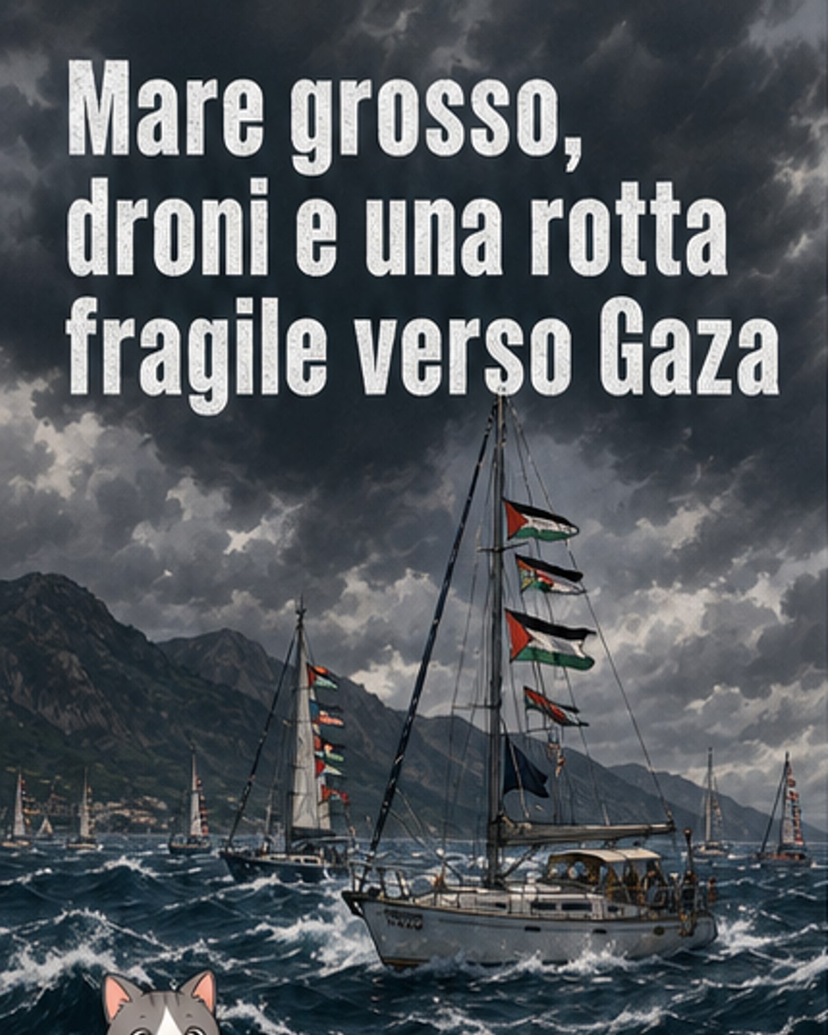 La flotilla verso Gaza rallentata dal maltempo