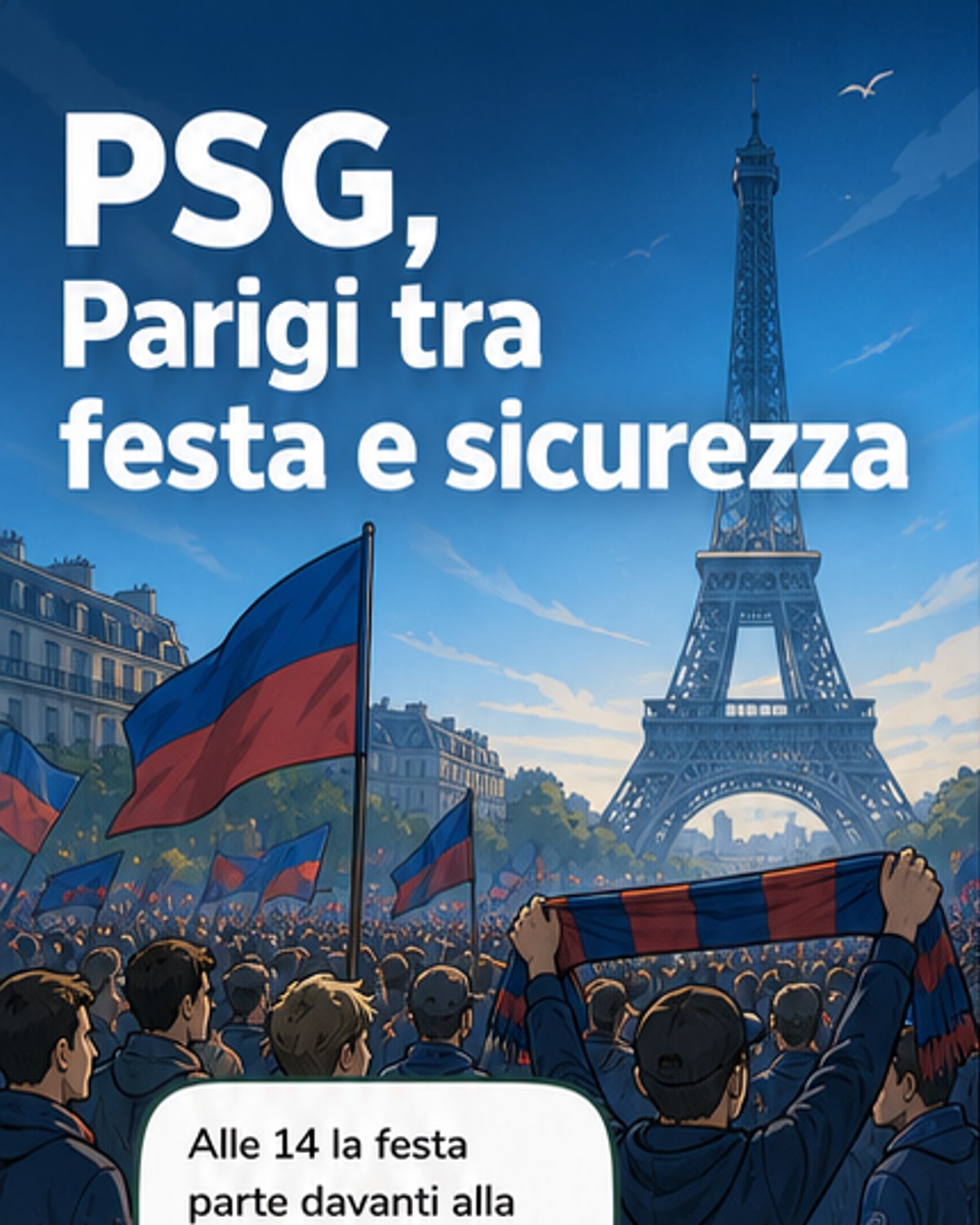PSG festeggia la Champions sotto la Tour Eiffel