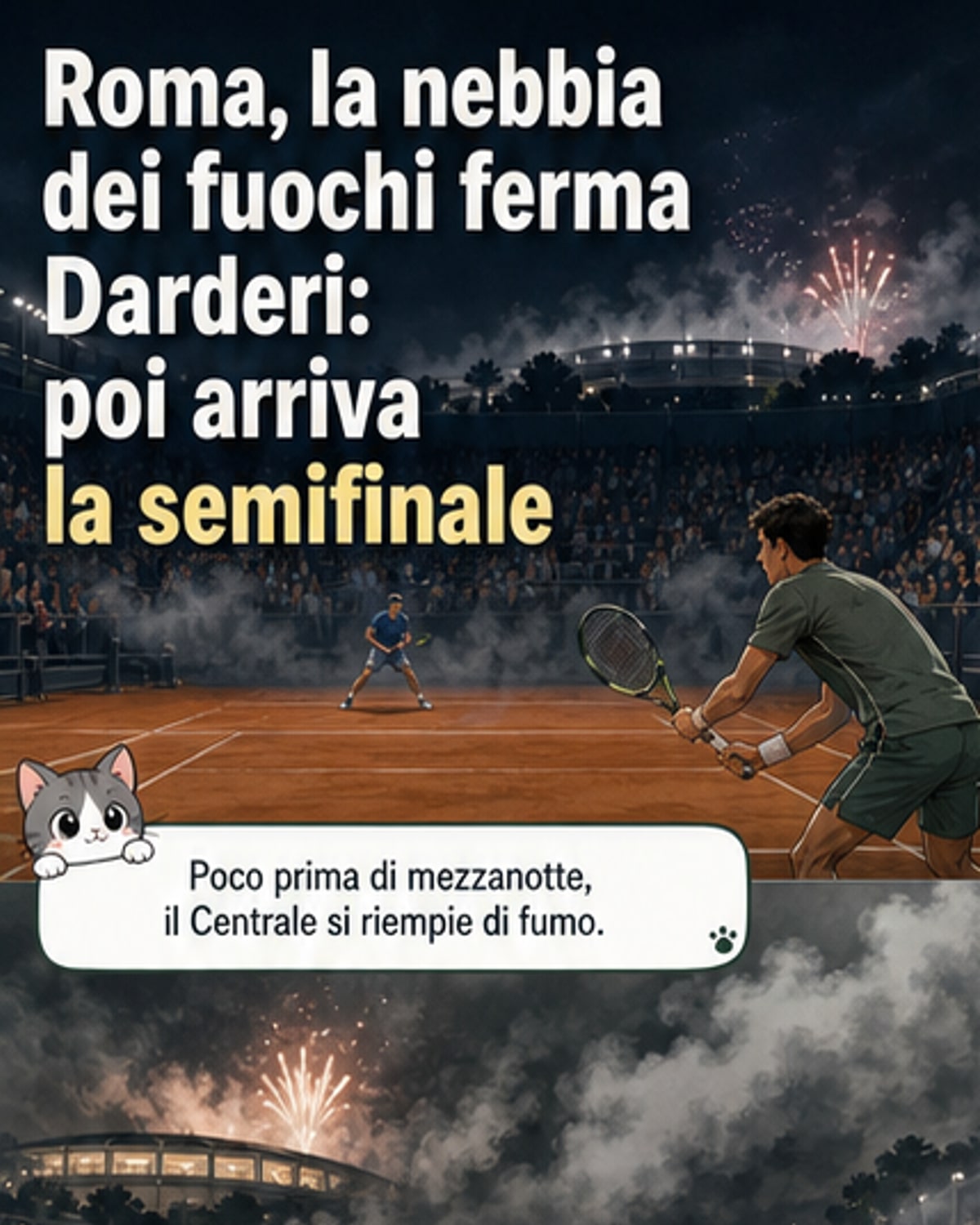 Darderi in semifinale tra fumo e fuochi
