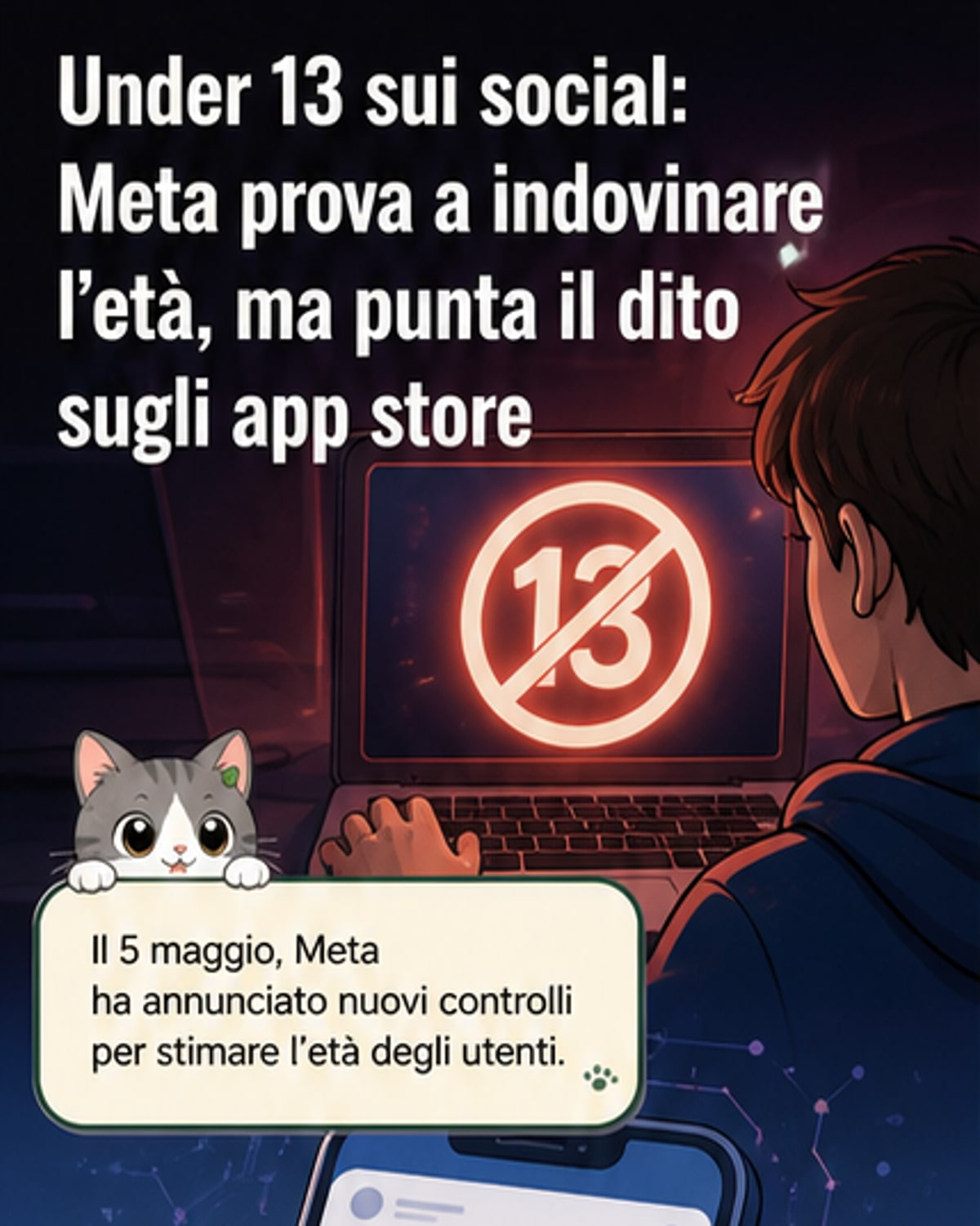 Meta introduce il controllo dell'età per under13