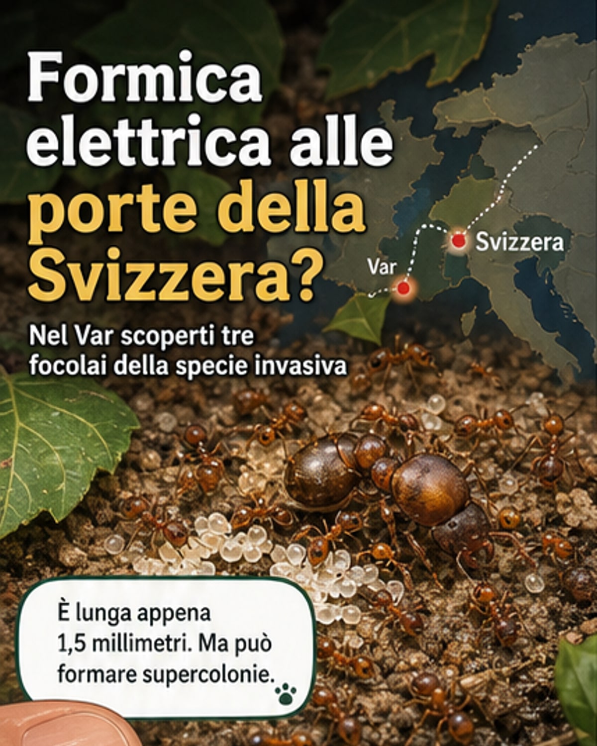 Formica elettrica a un passo dalla Svizzera