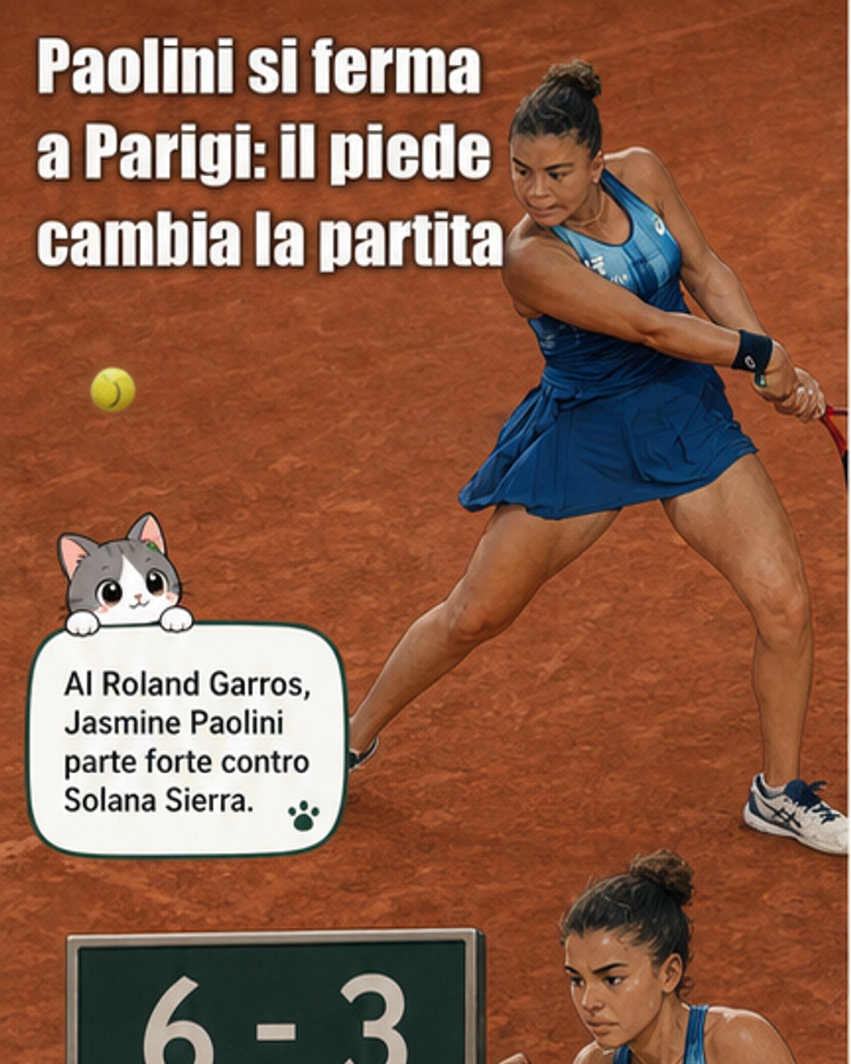 Paolini fuori da Roland Garros