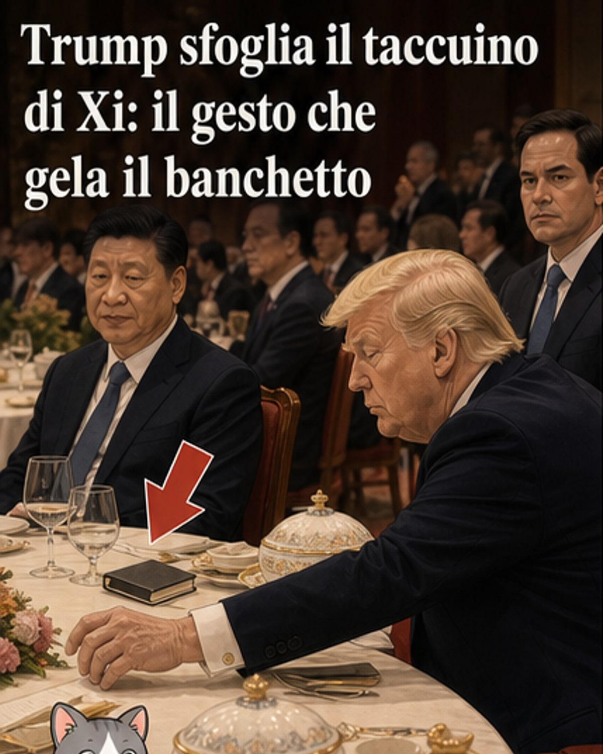 Trump guarda il taccuino di Xi