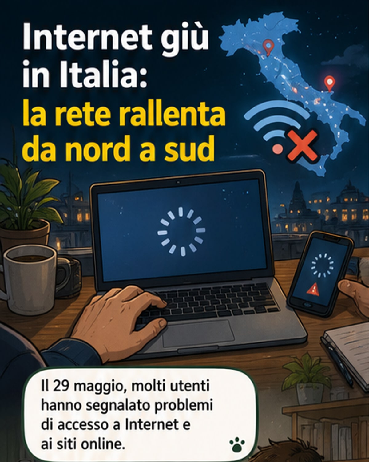 Interruzione di rete in tutta Italia