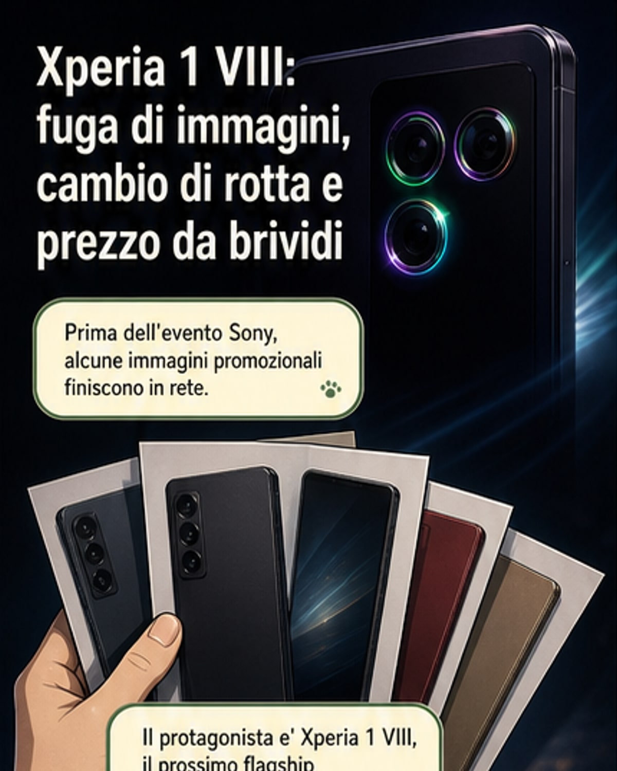 Xperia 1 VIII, design rivoluzionato in anteprima