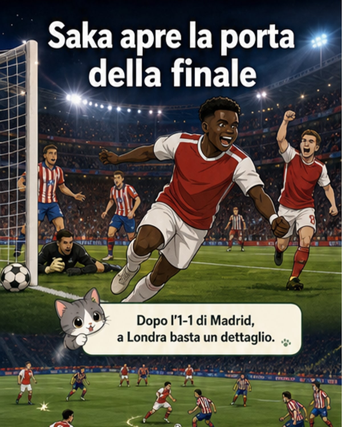 Arsenal in finale con un gol di Saka