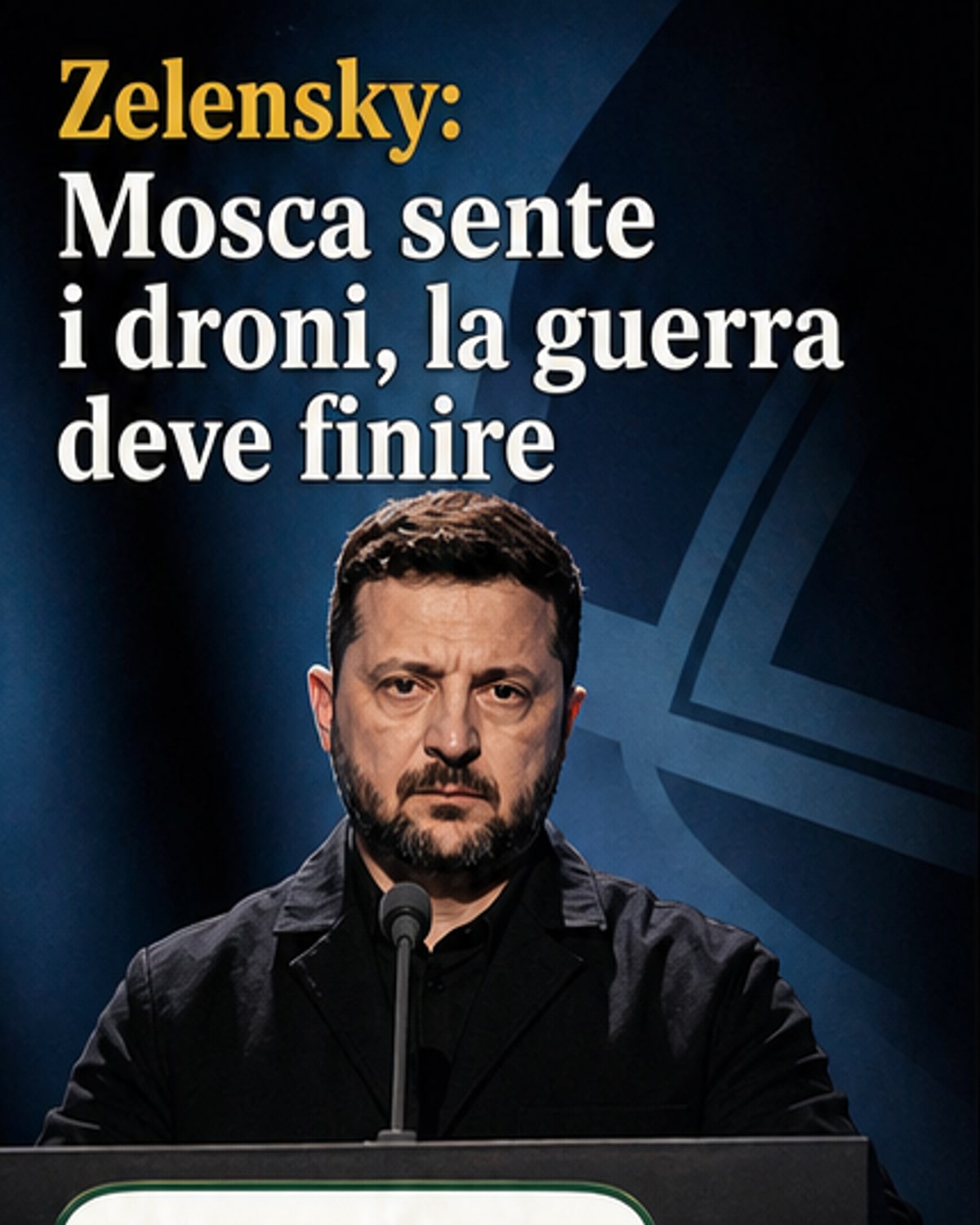 Illustrazione di droni in volo verso una raffineria in fiamme con il Cremlino in lontananza, simbolo dell'attacco ucraino a Mosca.