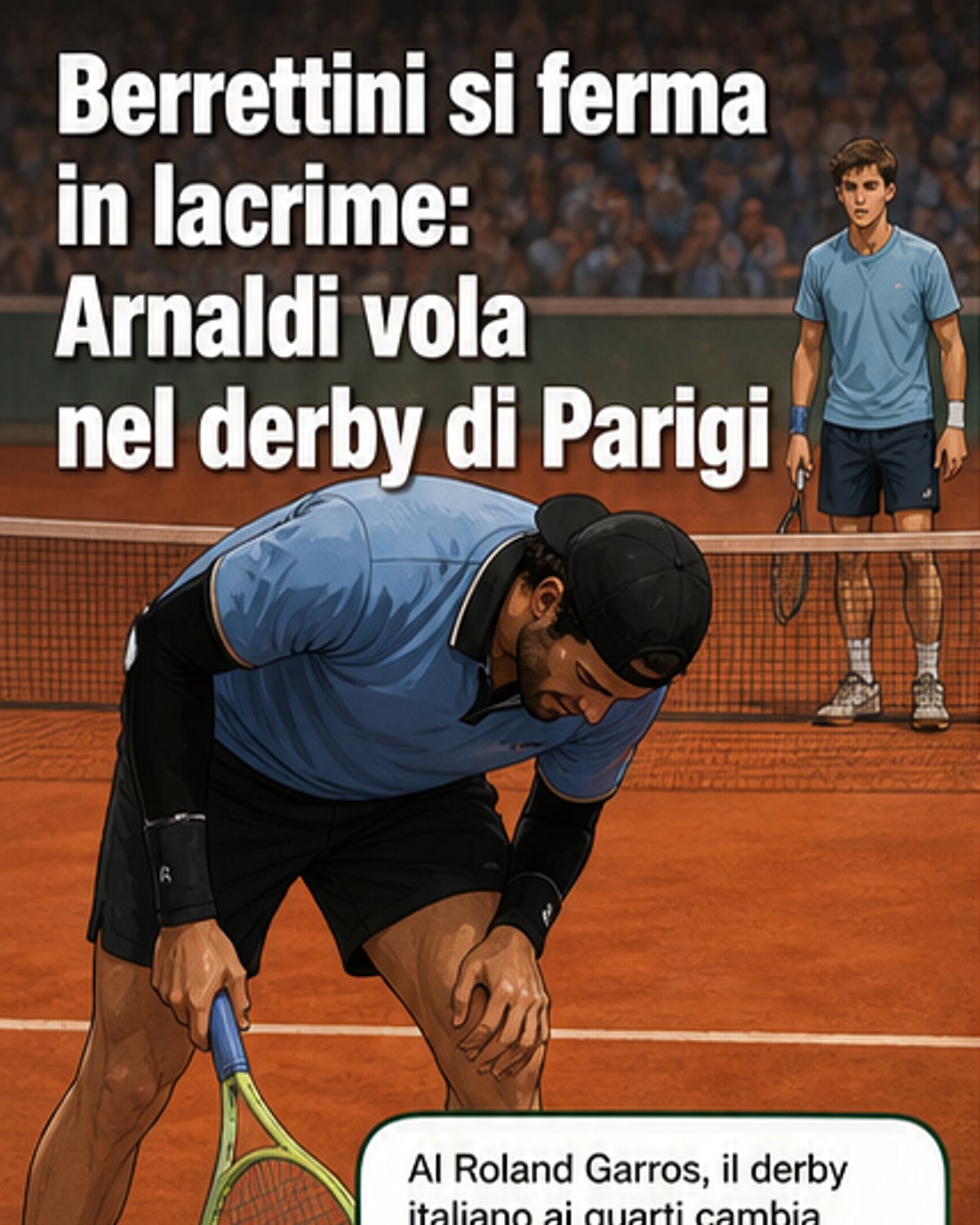 Berrettini si ritira in lacrime