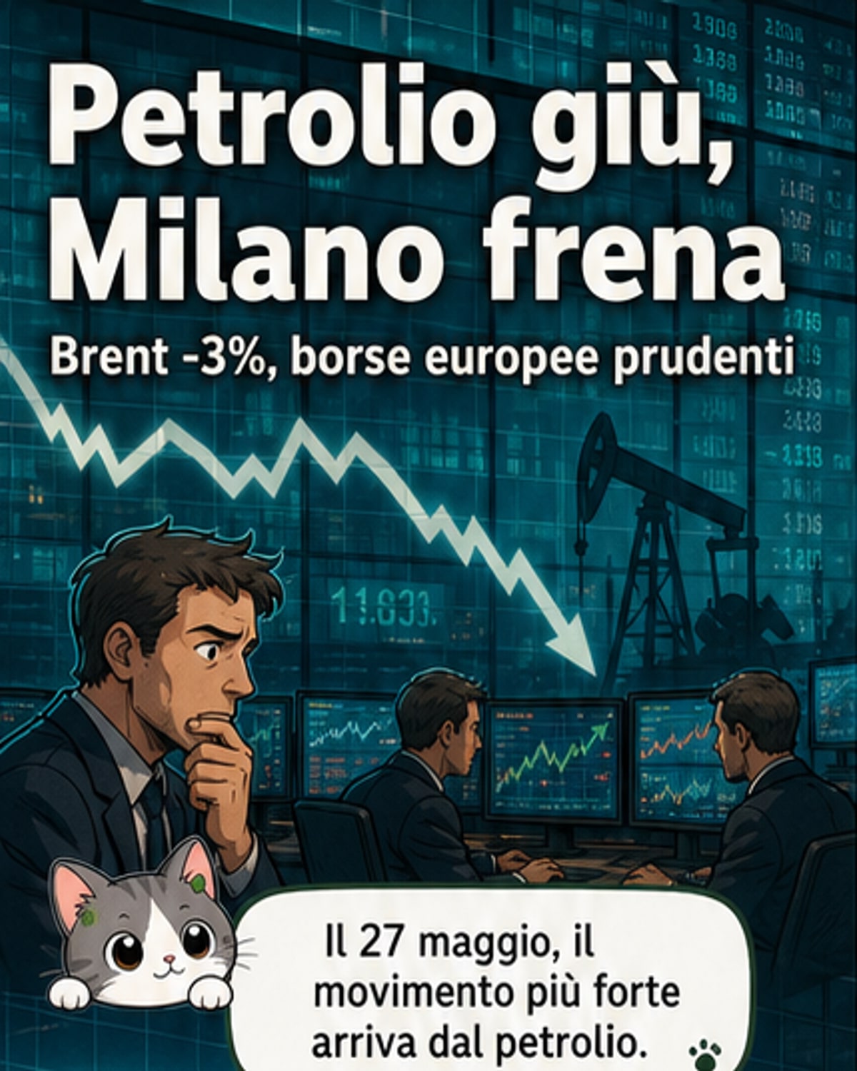 Petrolio in calo, borse divise in Europa
