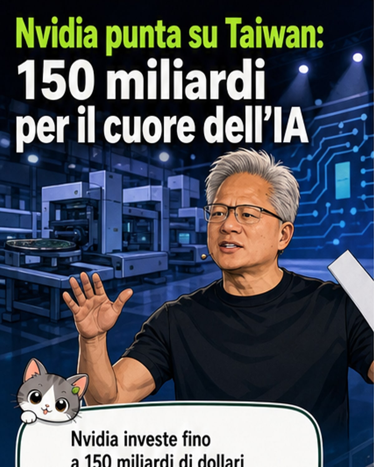 Nvidia investe 150 miliardi a Taiwan