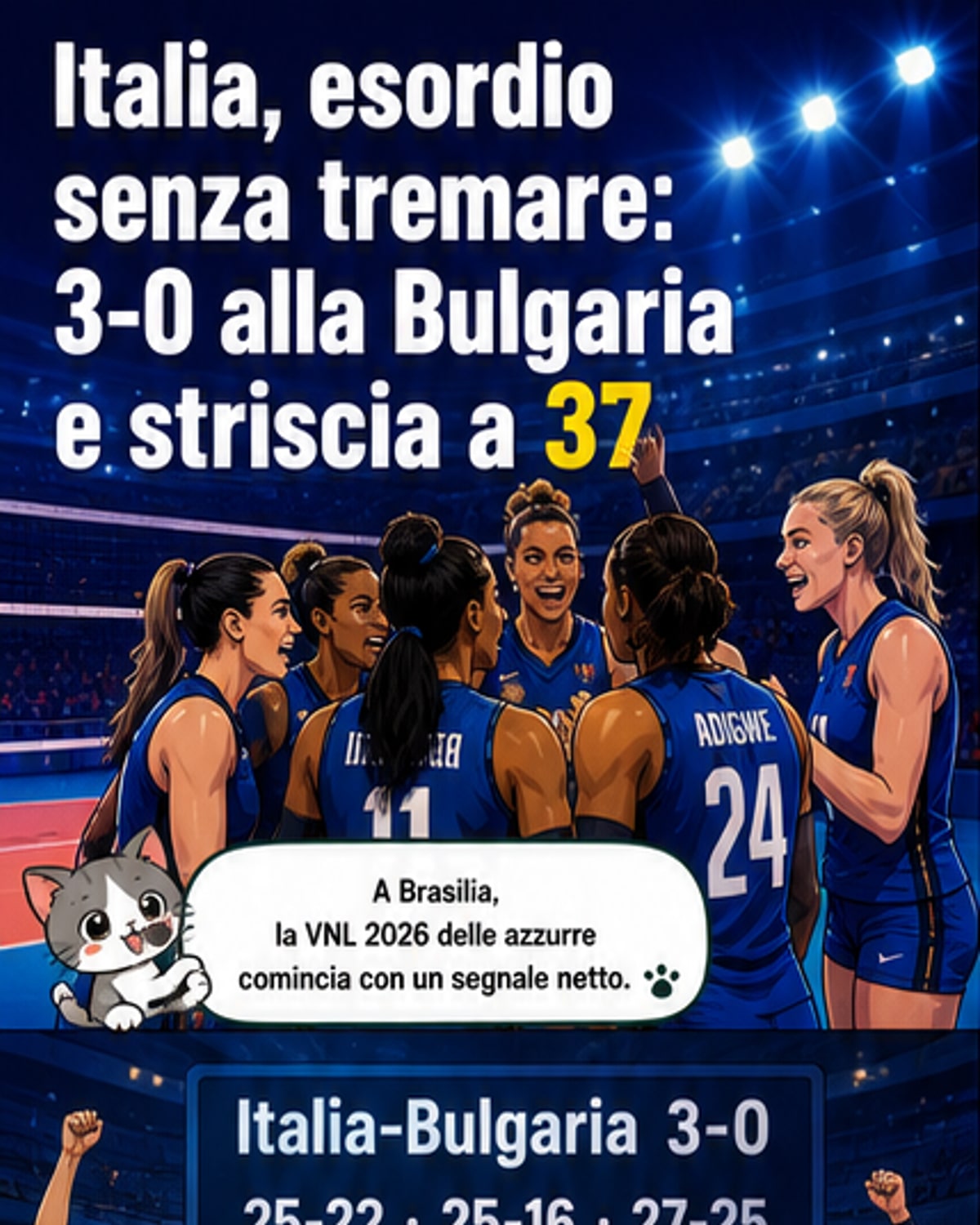 Italia, esordio perfetto in VNL