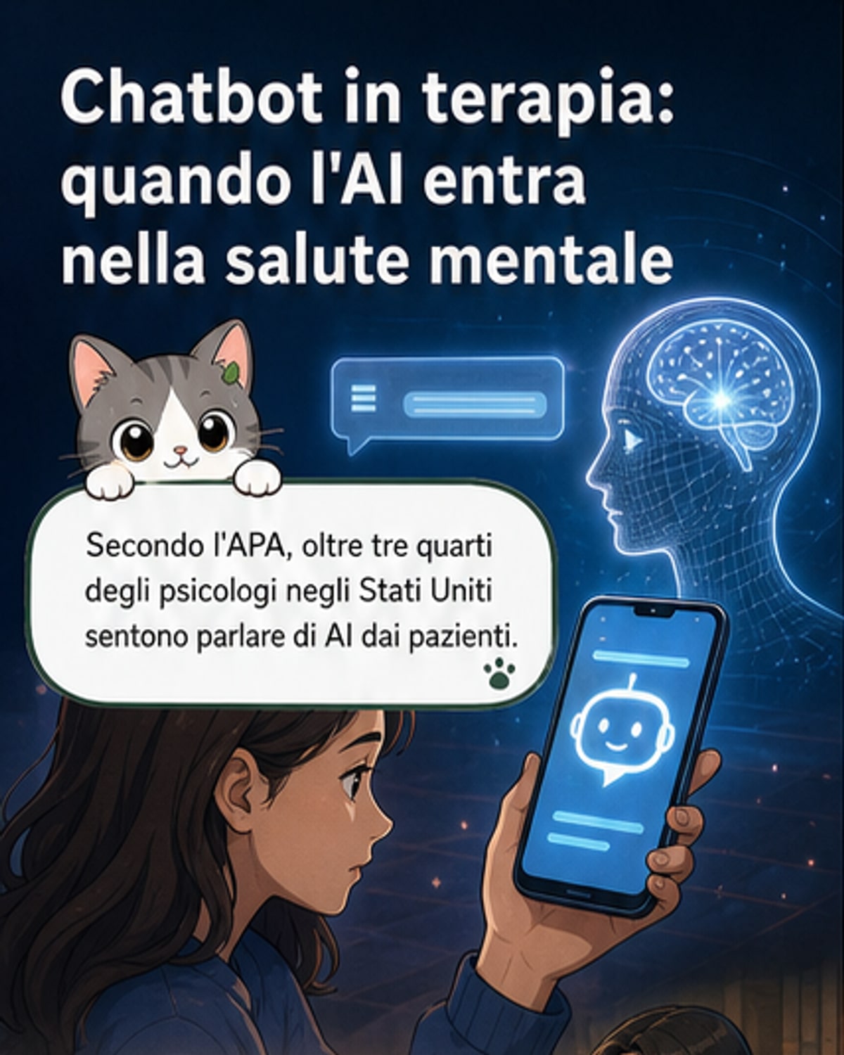 Pazienti e chatbot: l'uso crescente dell'IA in psicologia