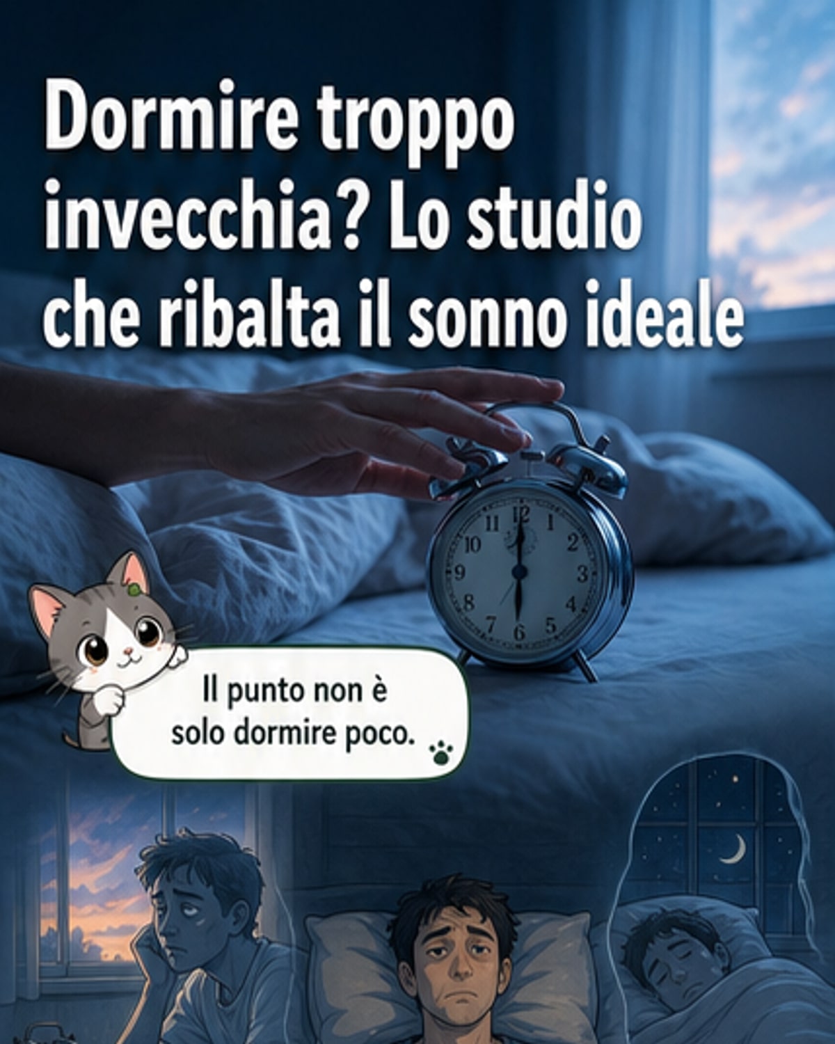 Sonno: troppo poco o troppo accelera l'invecchiamento
