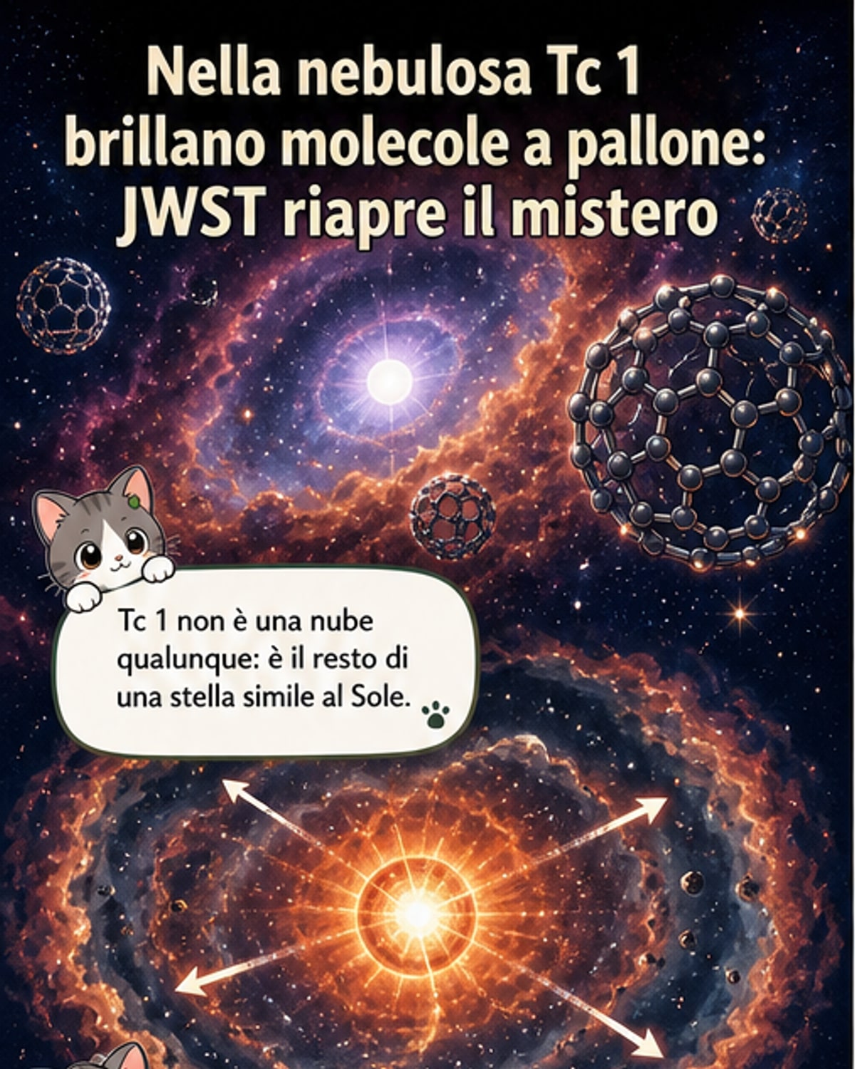 Molecole a forma di pallone scoperte in una nebulosa