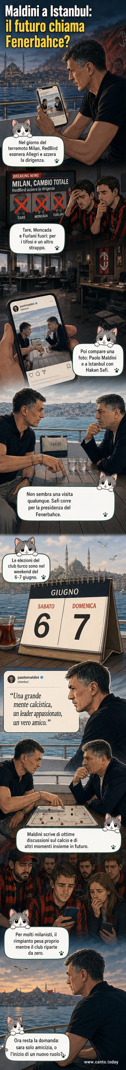 Paolo Maldini e Hakan Safi insieme a Istanbul, con un messaggio di stima e amicizia sul futuro del calcio.