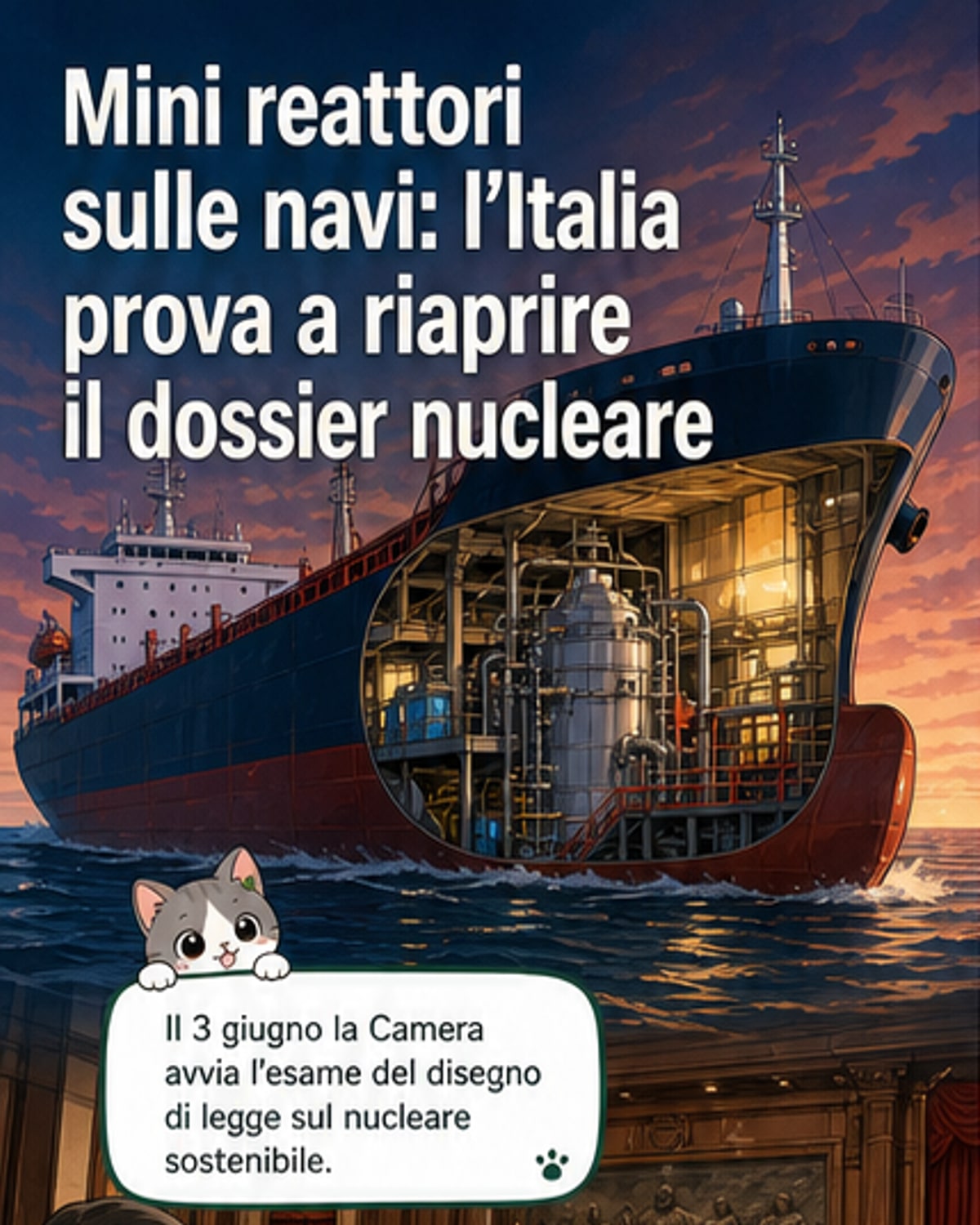 Mini reattori nucleari su navi cargo